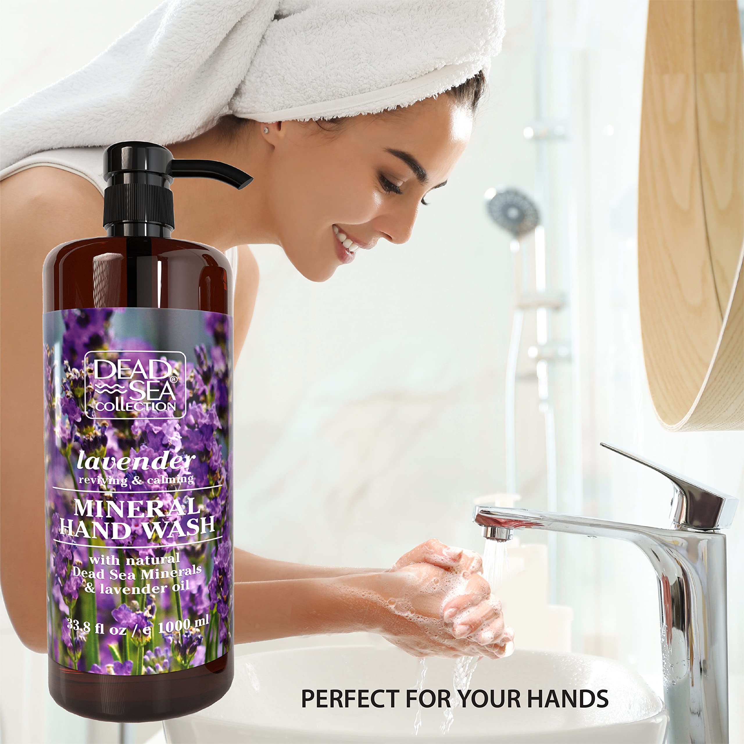Dead Sea Collection Lavender Oil Liquid Hand Soap - Moisturizing Gel Hand Soap With Pump - Nourishing Hand Wash Cleanser - Pack