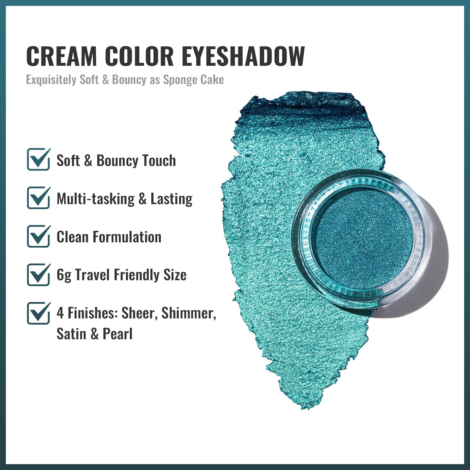 Oulac Teal Eyeshadow Green Glitter Eyeshadow Highly Pigmented Eye Shadow Waterproof & Long Lasting For Women With Moisturizing F