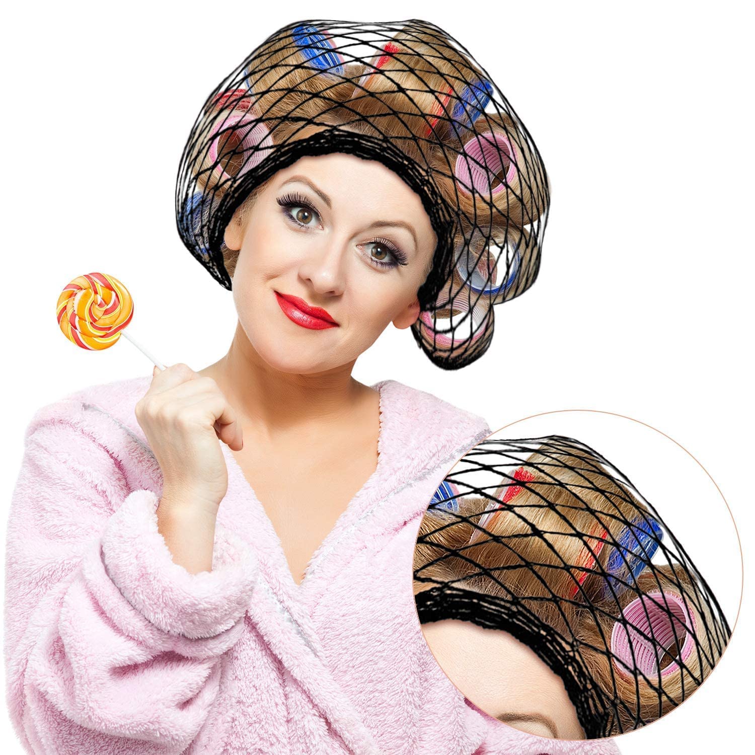 4 Pieces Triangle Hair Net for Rollers, Women Hair Net Mesh Hair Net Triangular Hair Setting Net for Sleeping, 35 x 35 x 57 Inch