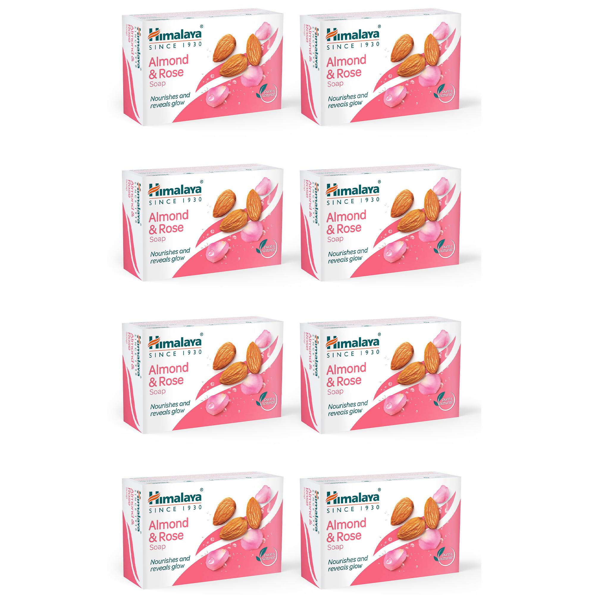 Himalaya Almond And Rose Soap, 125 G (Pack Of 8)