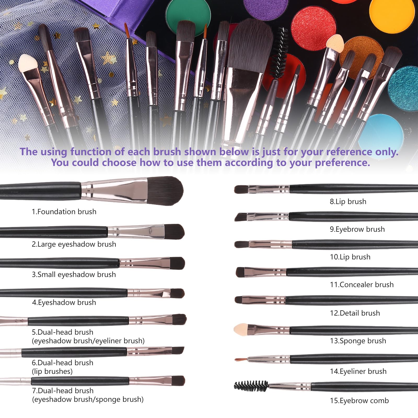 Ucanbe Eyeshadow Palette With 15Pcs Brushes Makeup Set, Pigmented 86 Colors Make Up Sets Valentine 'S Day Gift, Matte Shimmer Gl