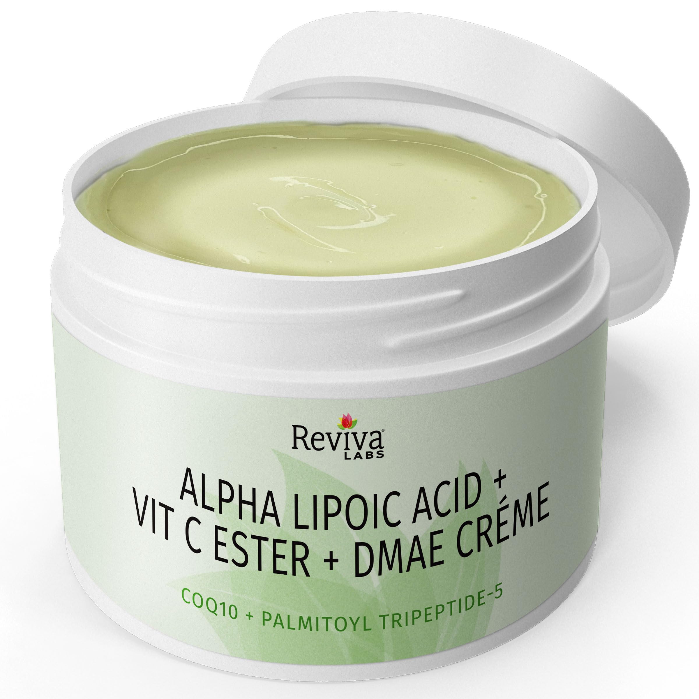 Reviva Labs DMAE Cream with Alpha Lipoic Acid, Vitamin C Ester - DMAE Lift and Firm Cream for Neck and Face - Skin Firming and M