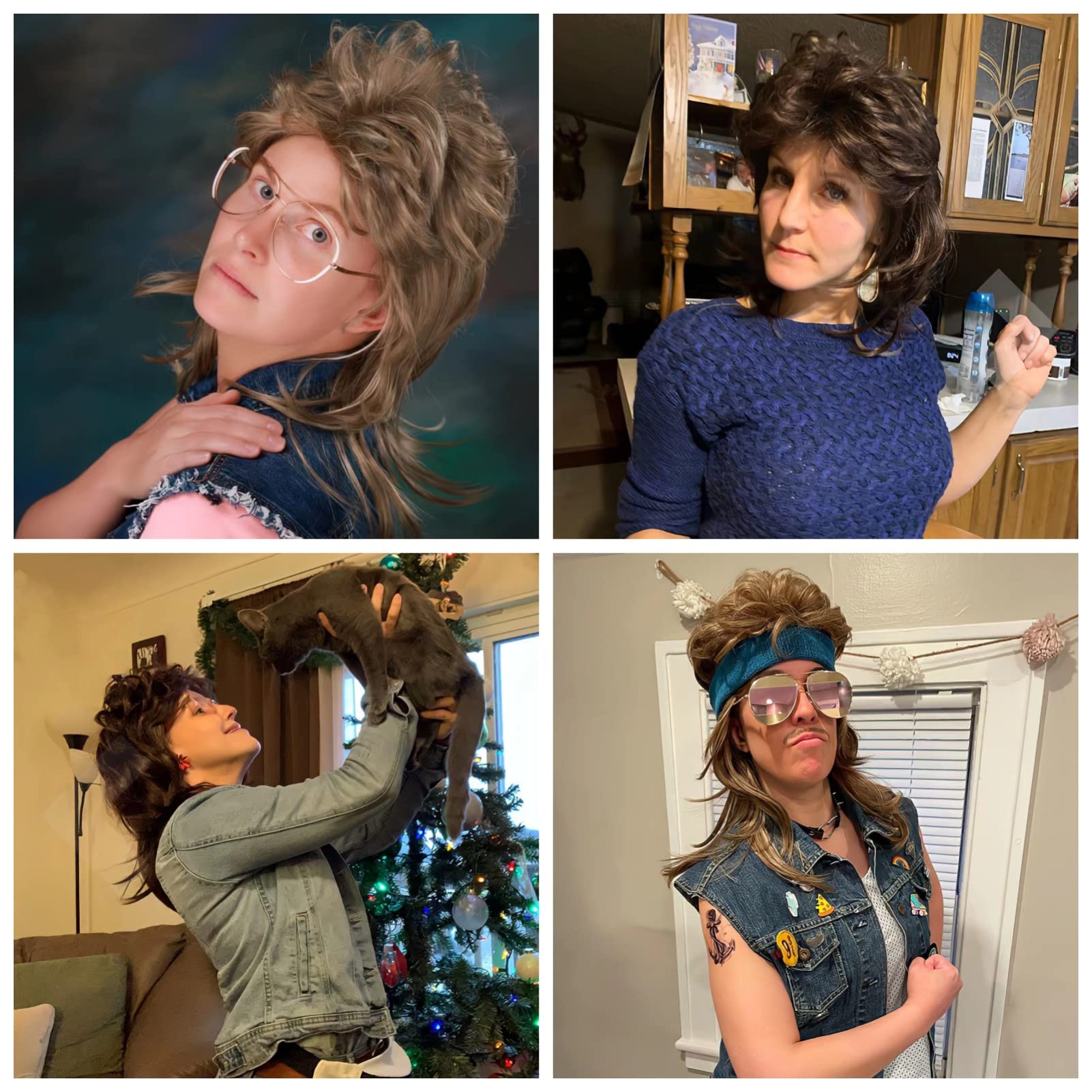 Traqur Mullet Wigs for Men Joe Dirt Emo Wig 80s 90s Costumes Fancy Party Accessory Cosplay Wig Halloween Man x (Dark Brown)
