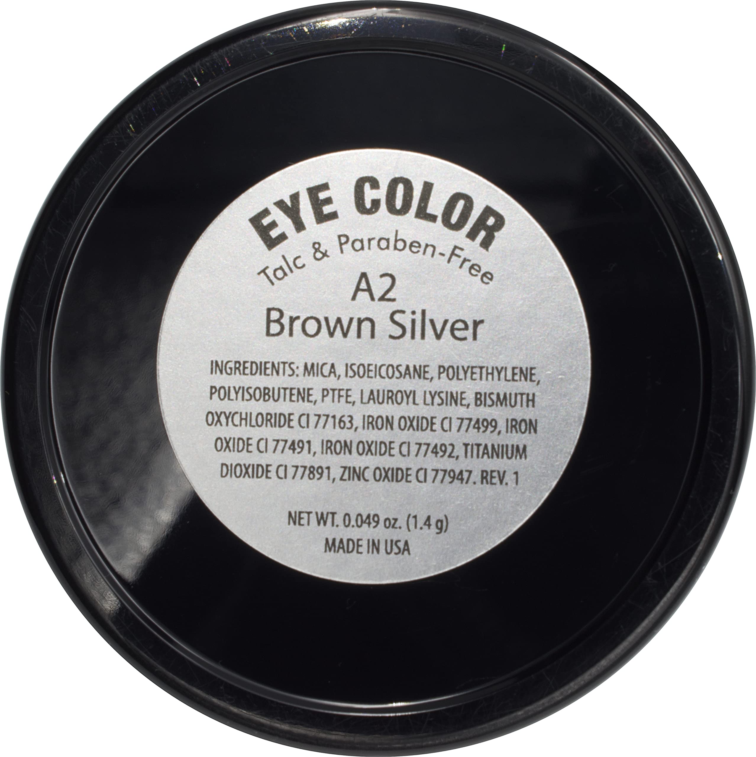 Pure Ziva Brown Silver Shimmering Metallic Chocolate Brown Dark Bronze Pressed Powder Single Vegan Eyeshadow; Talc, Paraben & Cr