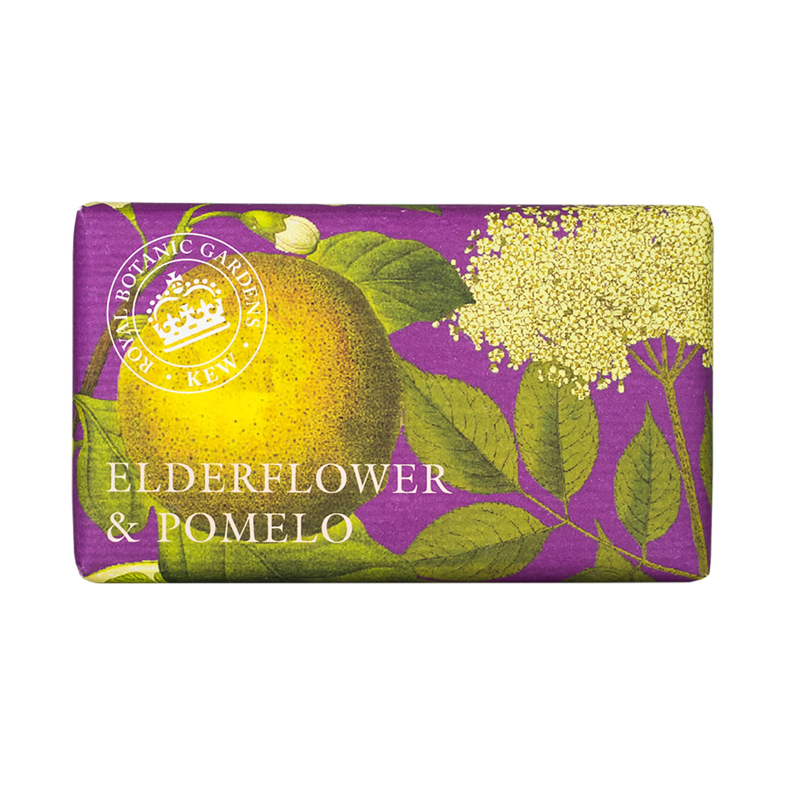 The English Soap Company Royal Botanical Gardens Kew Wrapped Soap Bar, Luxury Elderflower Shea Butter Soap Bar, Moisturising Soa