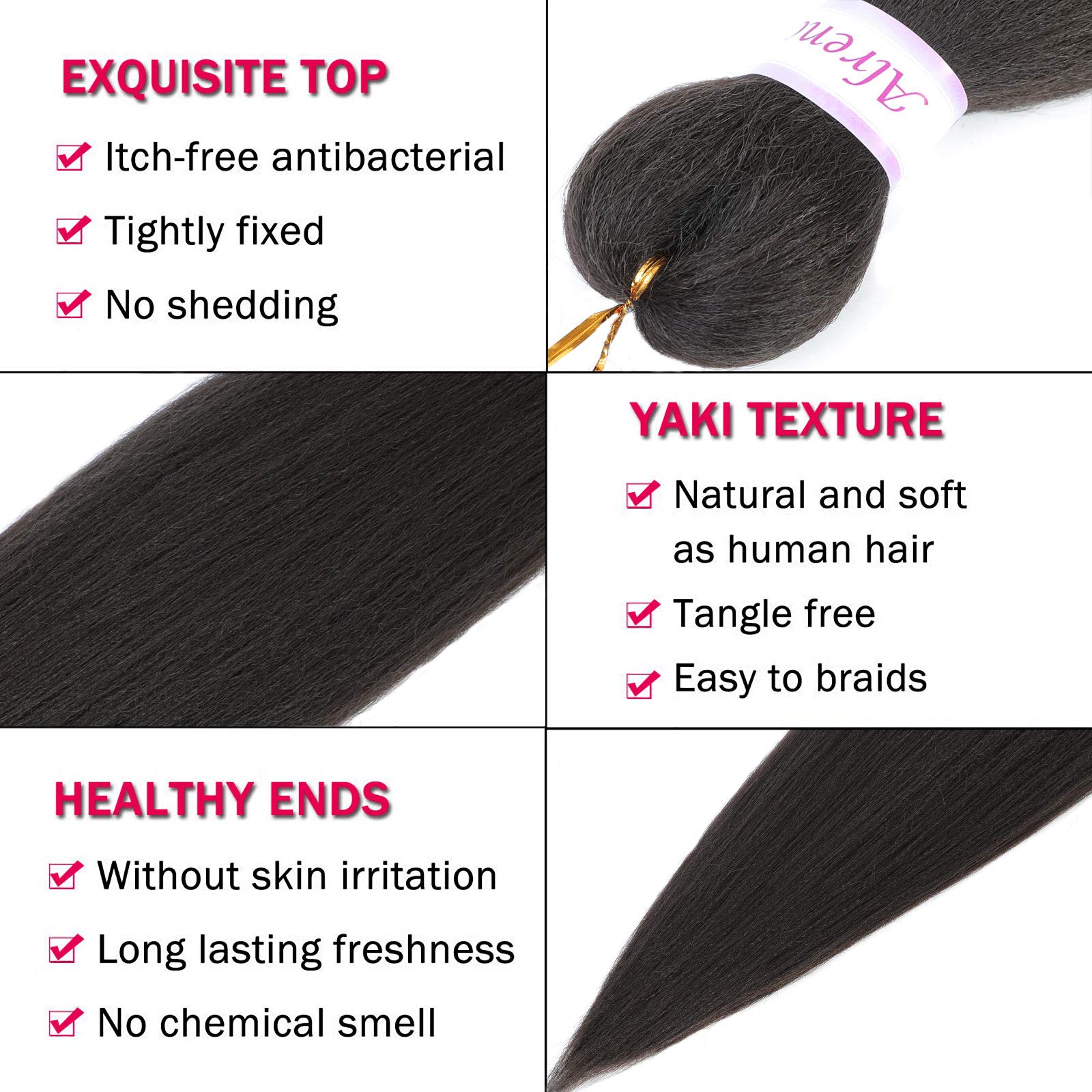 Braiding Hair Dark Brown 30 Inch 8 Packs Hair Extensions Professional Synthetic Braid Hair Crochet Braids, Soft Yaki Texture, Ho
