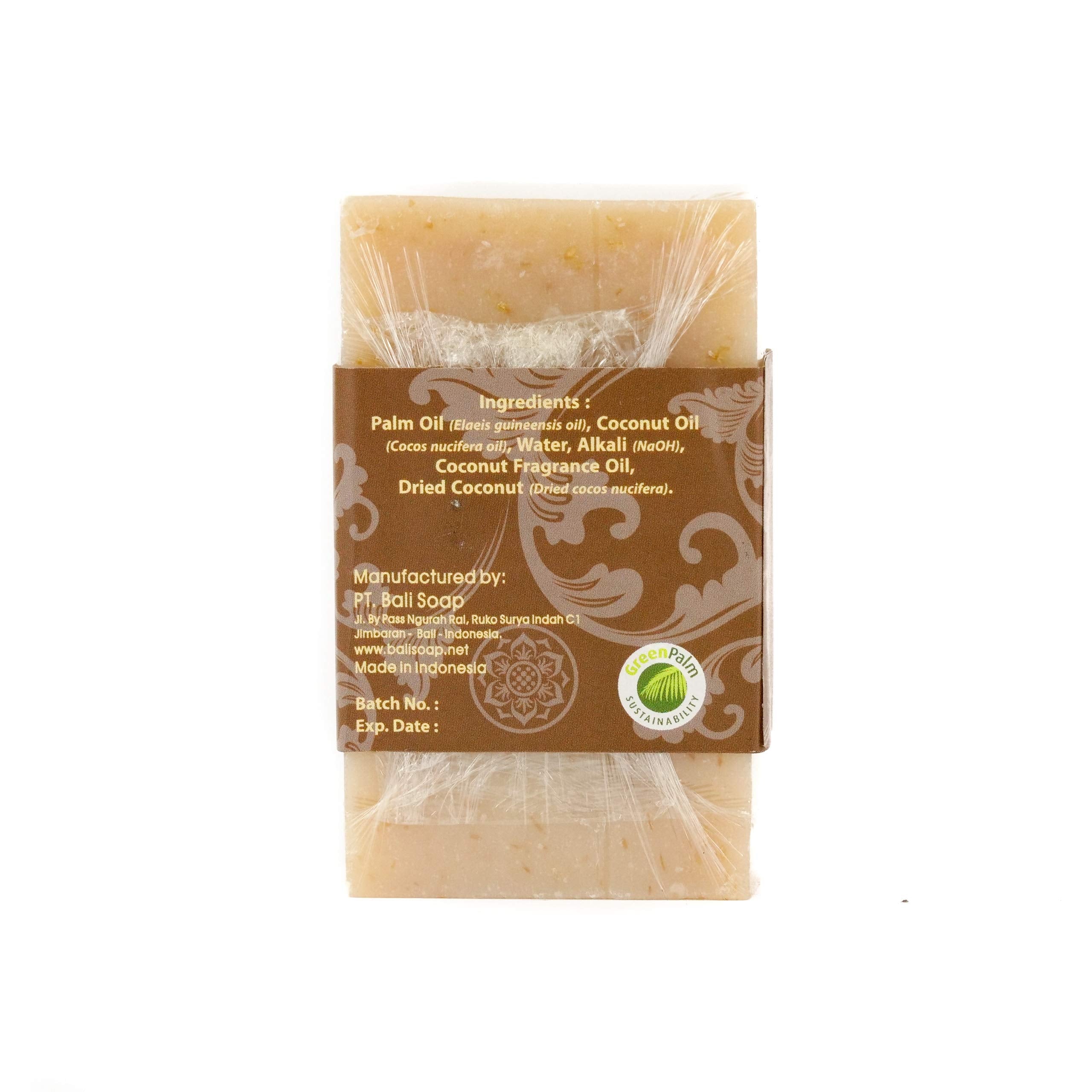 Bali Soap - Coconut Natural Soap - Bar Soap For Men & Women - Bath, Body And Face Soap - Vegan, Handmade, Exfoliating Soap - 3 P
