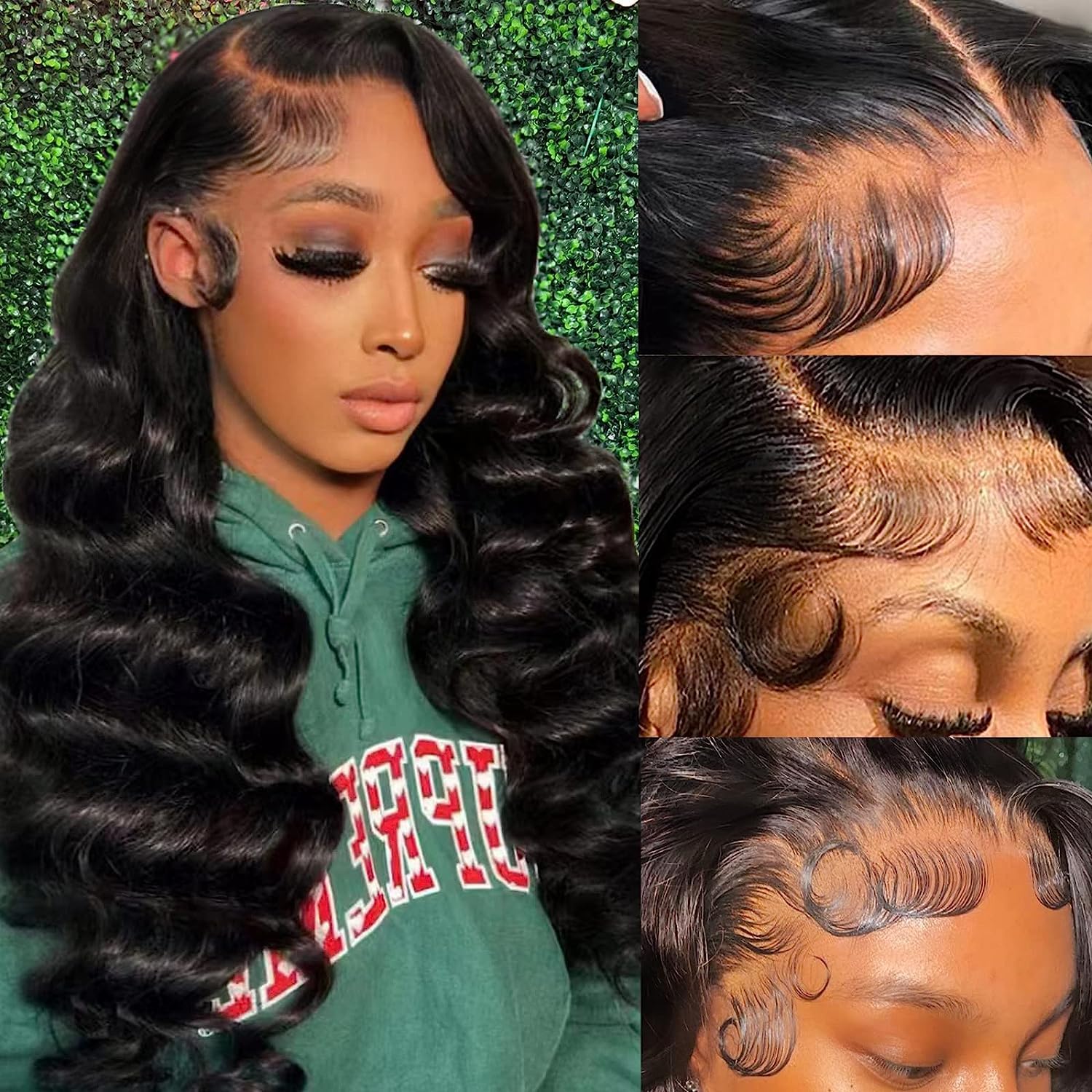 CIUSUM Body Wave Lace Front Wigs Human Hair Pre Plucked 13x4 Frontal Wigs Human Hair Wigs 180% Density Glueless Transparent HD L
