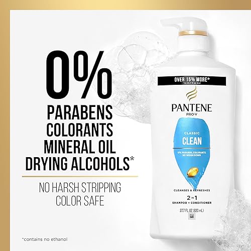 Pantene 2-In-1 Shampoo And Conditioner Twin Pack With Hair Treatment Set, Classic Clean, 1 Set