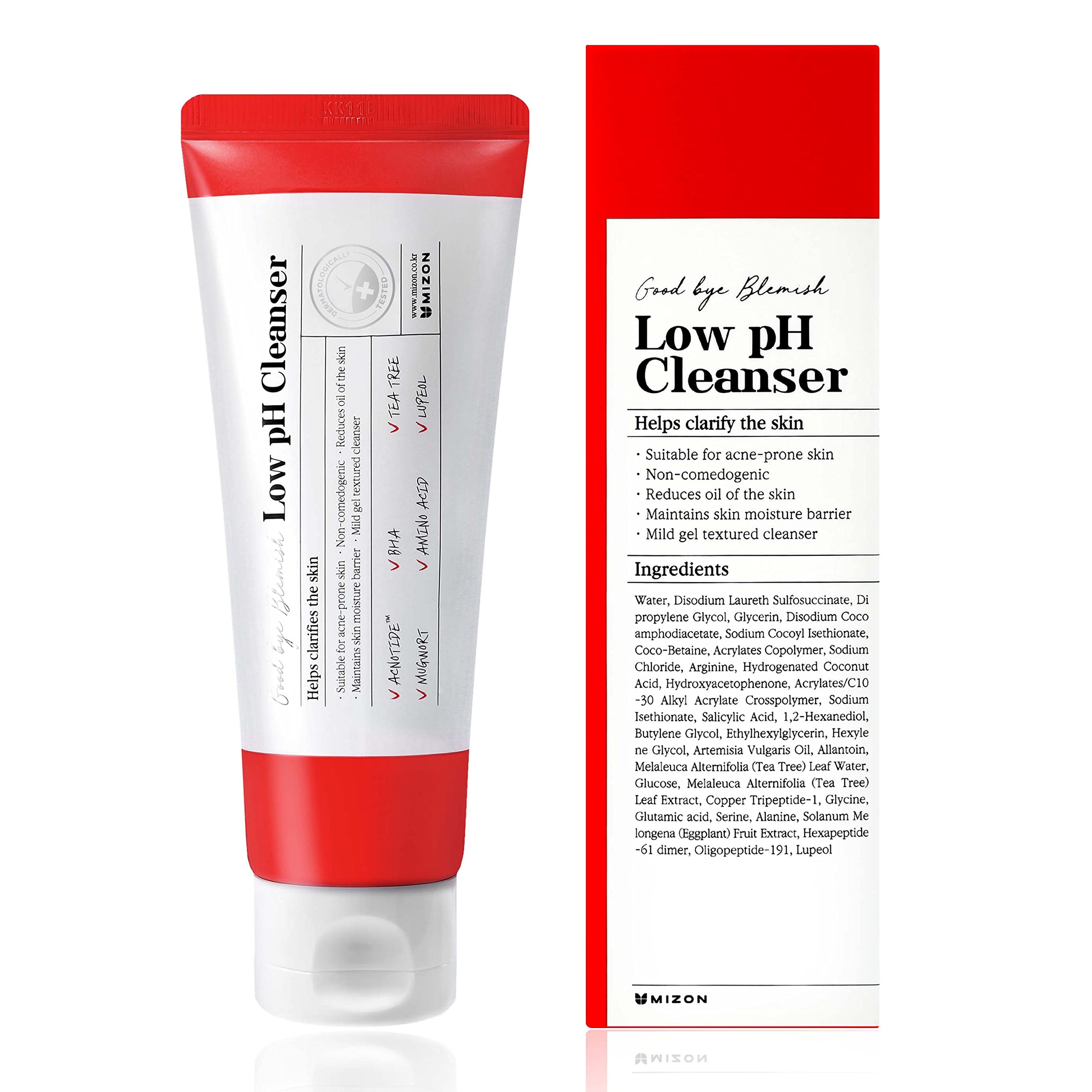 MIZON Good Bye Blemish Low pH Cleanser, Cleanser for troubled skin, Acne Treatment, Breakout Treatment, Korean Skincare, Acne Sp