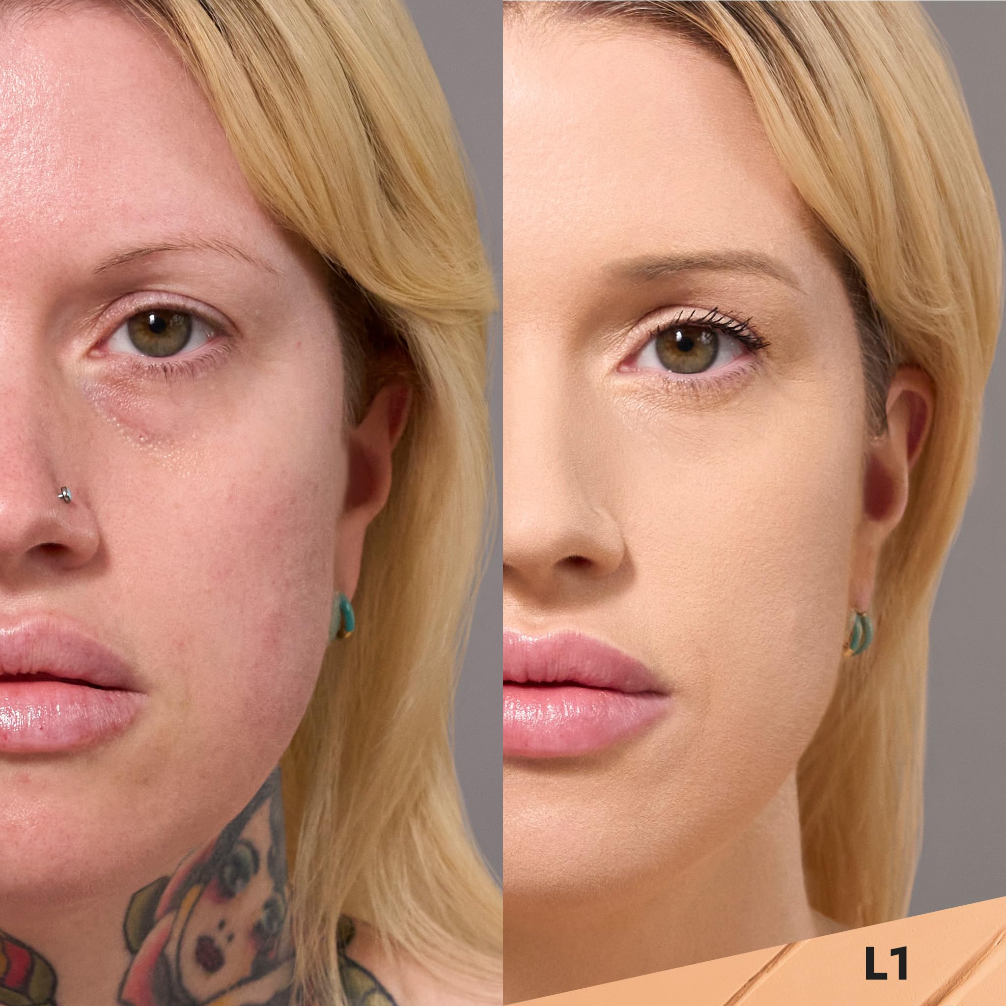 Cover Fx Total Cover Cream Foundation - Shade L1 - Buildable Coverage - Natural Finish - Oil-Free - Sweat-Proof