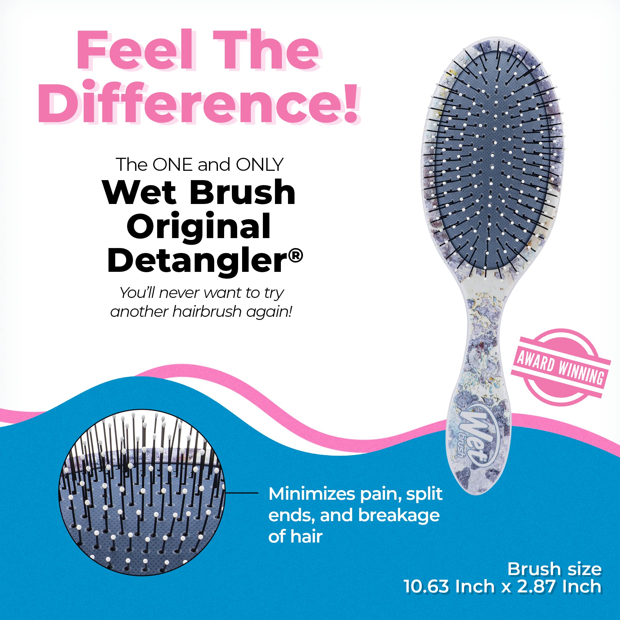 Wet Brush Original Detangler Hair Brush - Ultra-Soft IntelliFlex Bristles - Mineral Purple Cloud - For All Hair Types