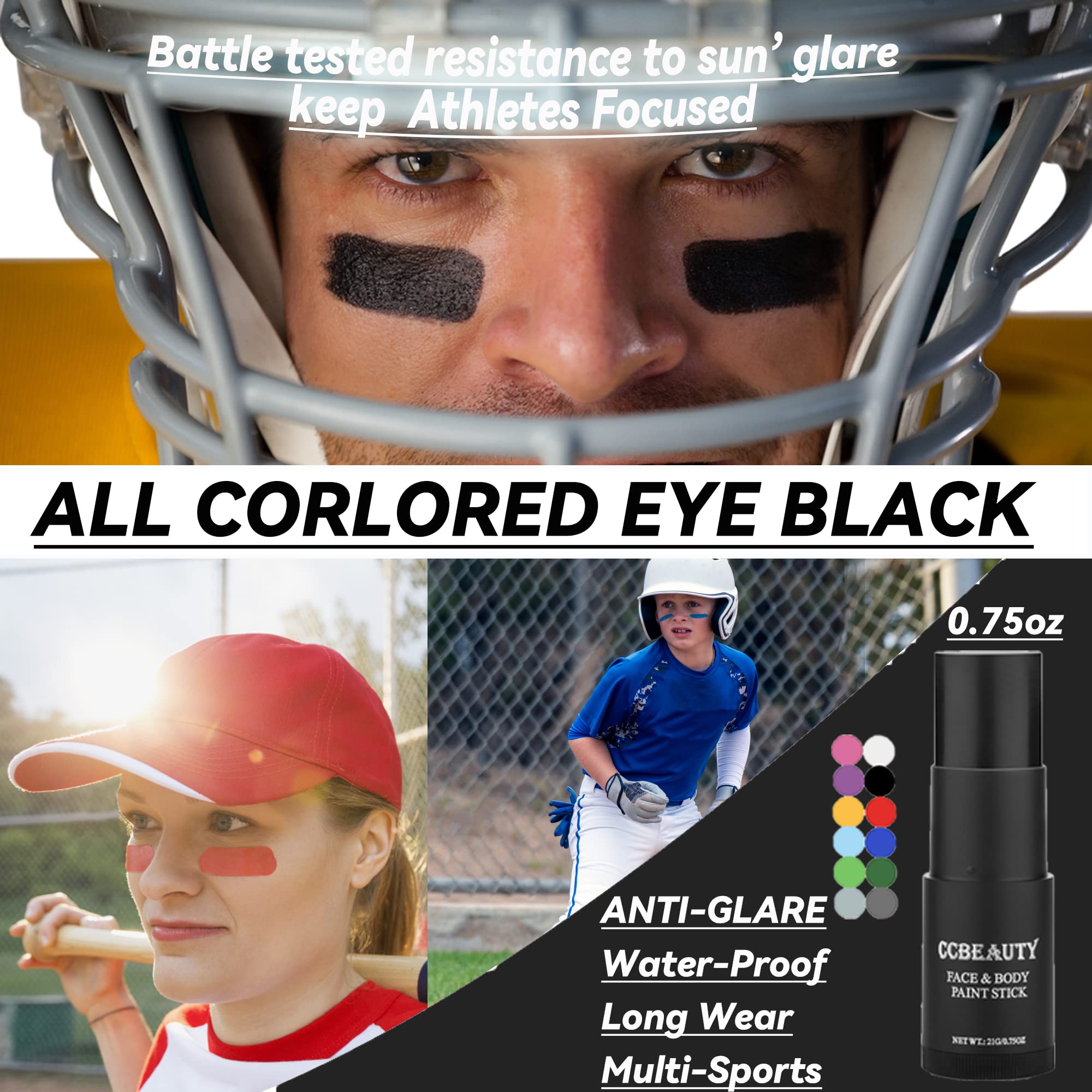 Ccbeauty Dark Grey Face Body Paint Stick, Grease Gray Facepaint, Cream Grayscale Foundation Makeup, Waterproof Hypoallergenic Fo