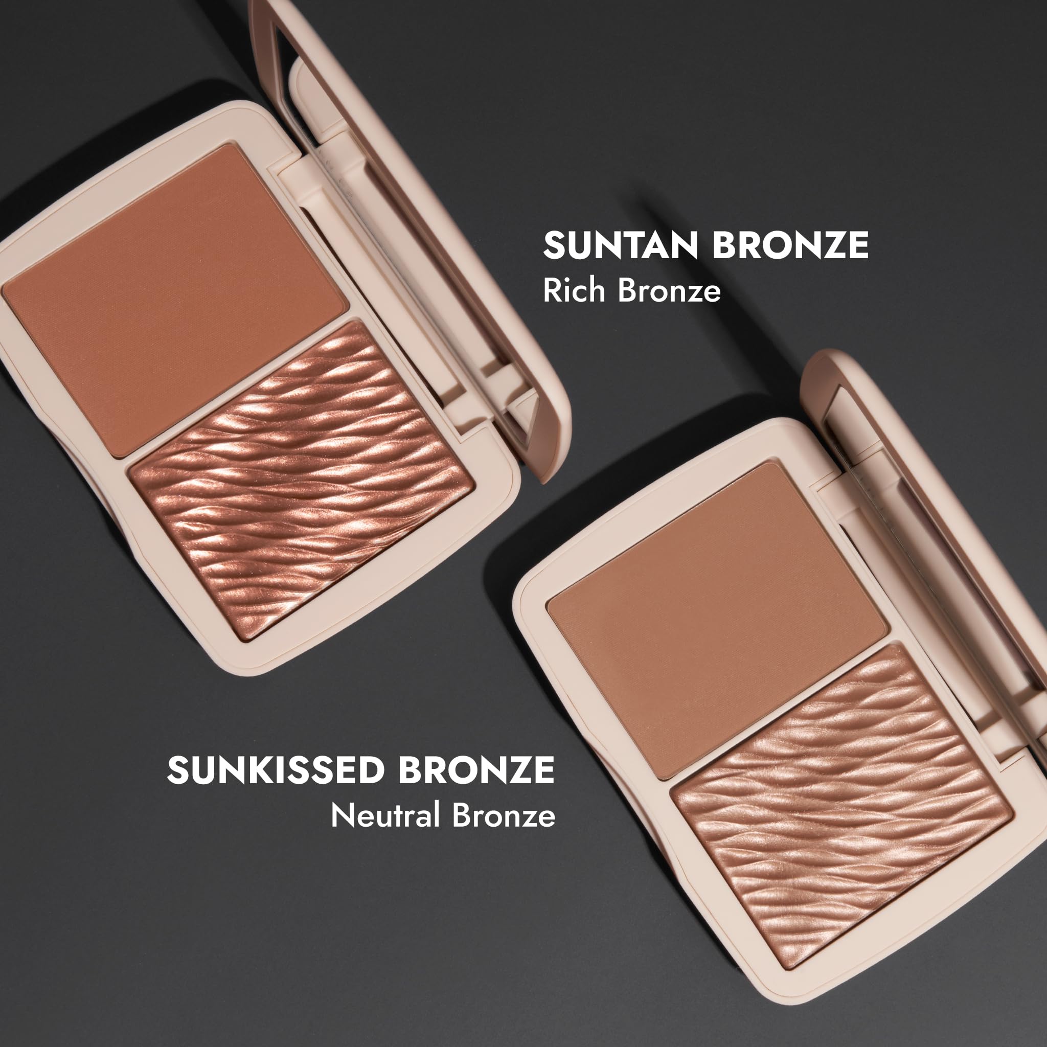 COVER FX Monochromatic Powder Bronzer Duo - Sunkissed Bronze - Soft Matte + Luminous Shimmer Finish - Create Custom, High Impact