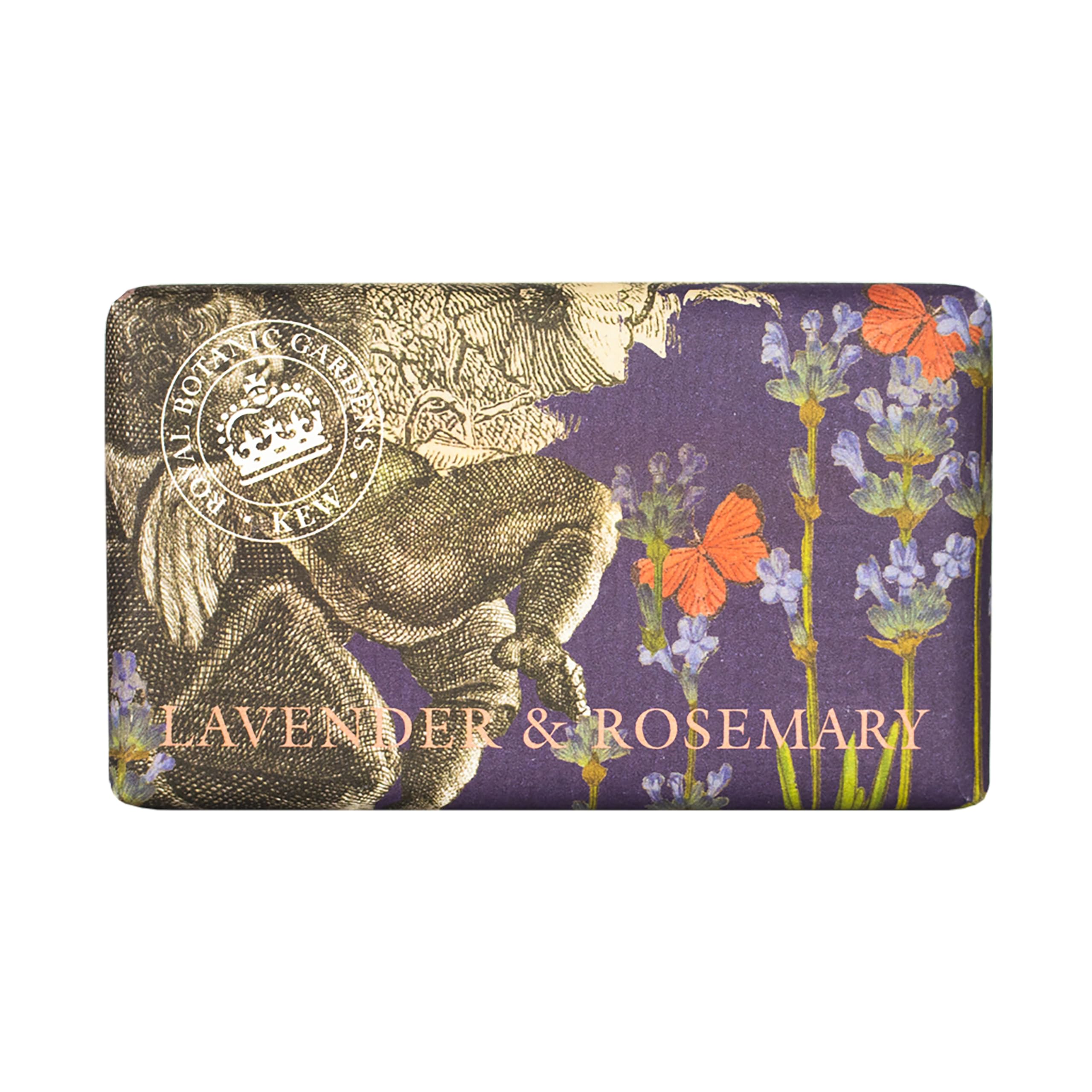 The English Soap Company Royal Botanical Gardens Kew Wrapped Soap Bar, Luxury Lavender Shea Butter Soap Bar, Moisturising Soap B