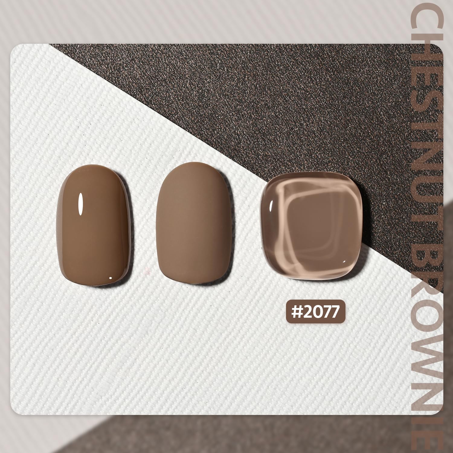 Gaoy Brown Gel Nail Polish, 16Ml Soak Off Gel Polish, Uv Light Cure For Nail Art Diy Manicure At Home, 2077 Chestnut Brownie