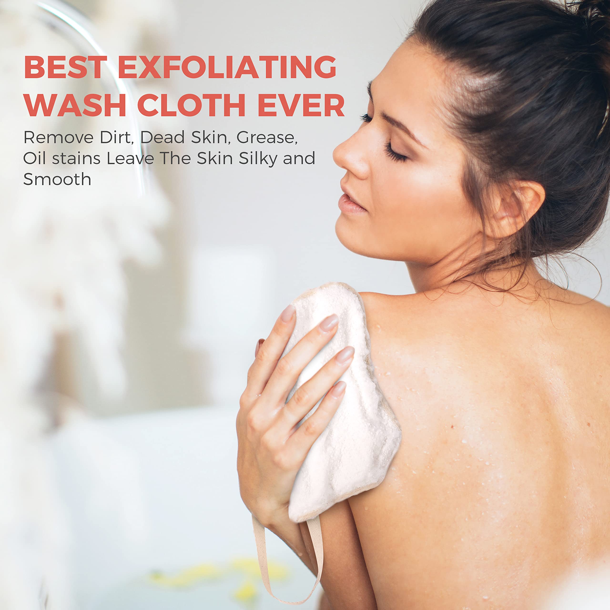 Zomchi Exfoliating Washcloth For Face And Body, Dual Function Wash Cloth With Soft And Rough Sides, Exfoliating Scrub Bath Towel