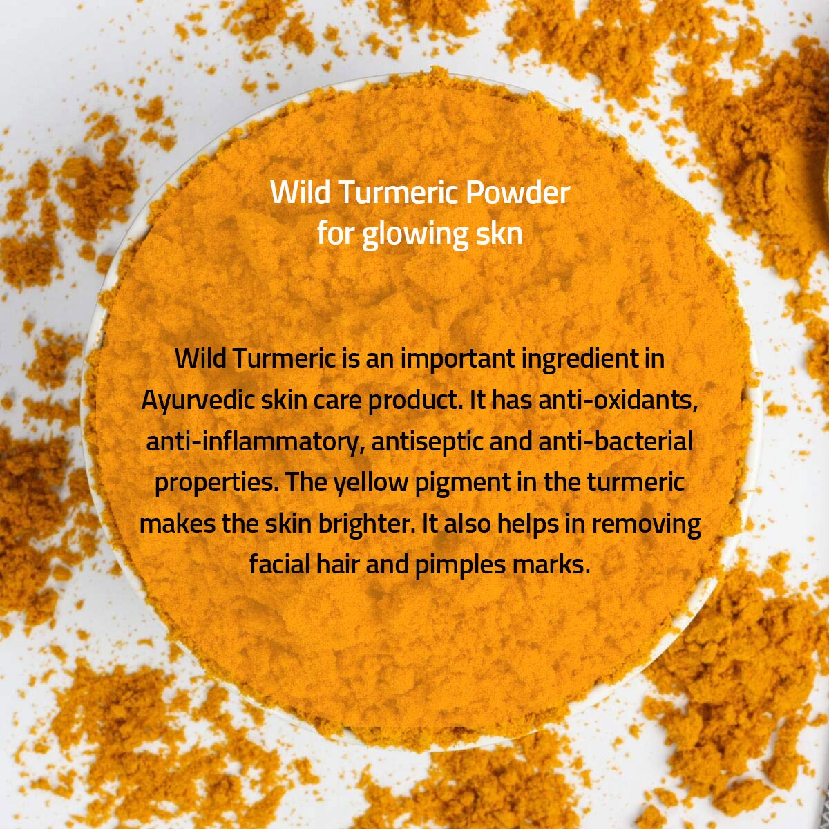 Kasthuri Manjal Powder for Skin and Face Care| Wild Turmeric powder | Curcuma Aromatica | Helps Acne skin (3.5 oz)