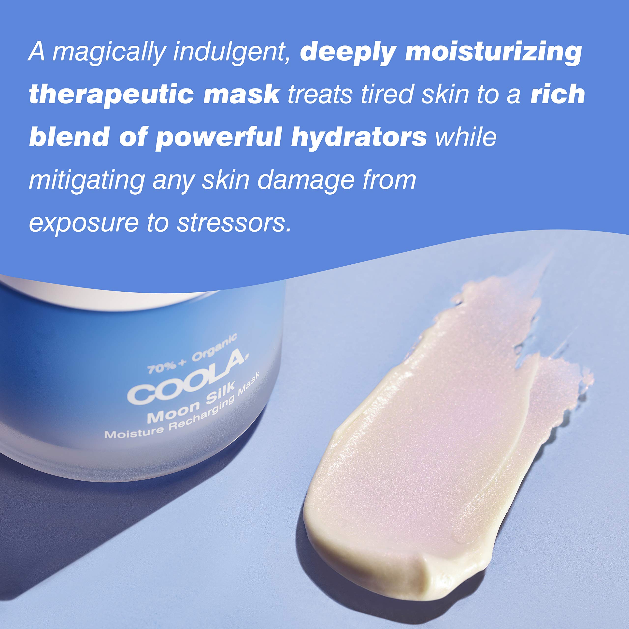 COOLA Organic Moon Silk Recharging Face Moisturizer Mask, Dermatologist Tested Skin Barrier Protection with Vitamin C, Vegan and