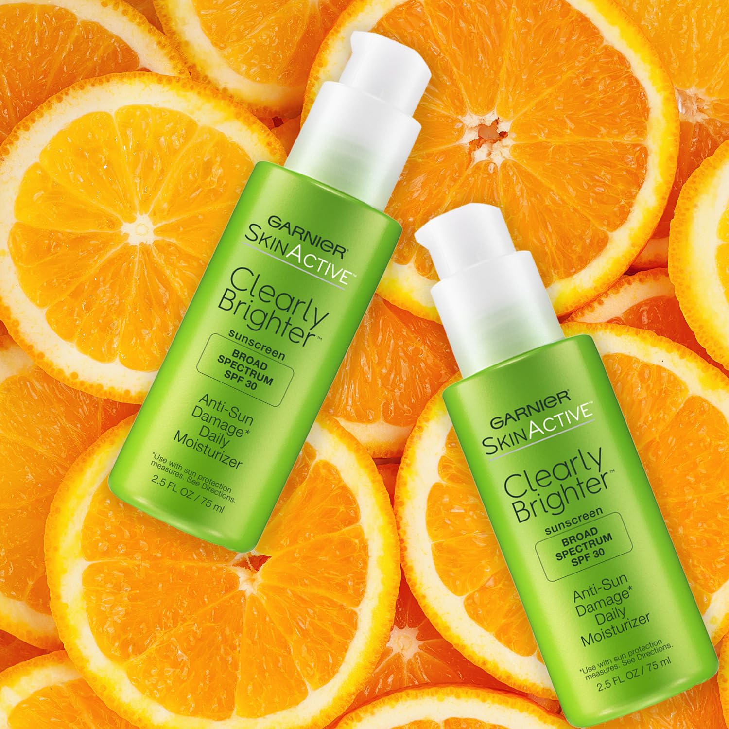 Garnier Clearly Brighter SPF 30 Face Moisturizer with Vitamin C, 2.5 Fl Oz (75mL), 2 Count (Packaging May Vary)