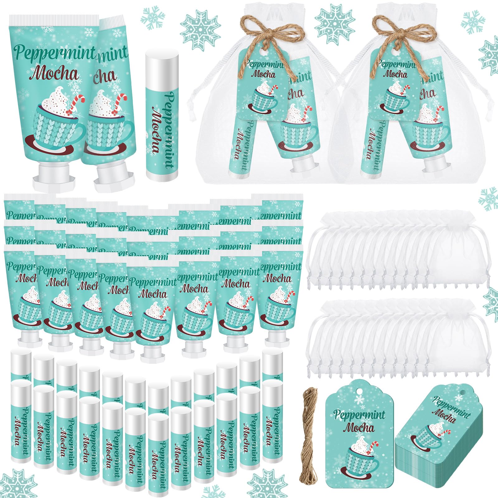 Dansib 24 Sets Hand Cream and Lip Balm Gift Bridal Baby Shower Party Supply Travel Size Hand Lotion and Lip Balm Bulk with Organ
