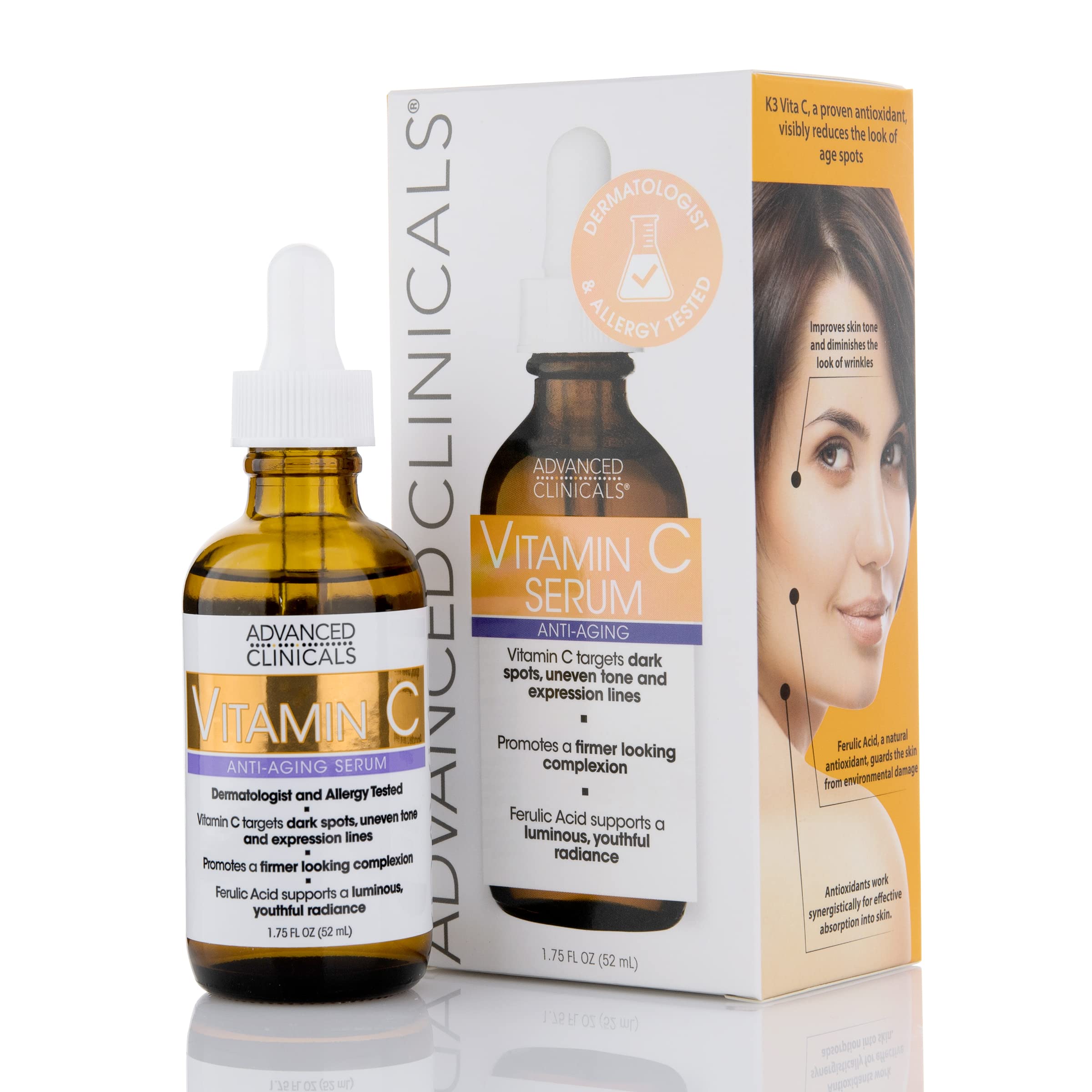 Advanced clinicals Vitamin c Facial Serum Skin care Anti-Aging Moisturizer Potent Vitamin c Face Lotion For Dry Skin, Age Spots,