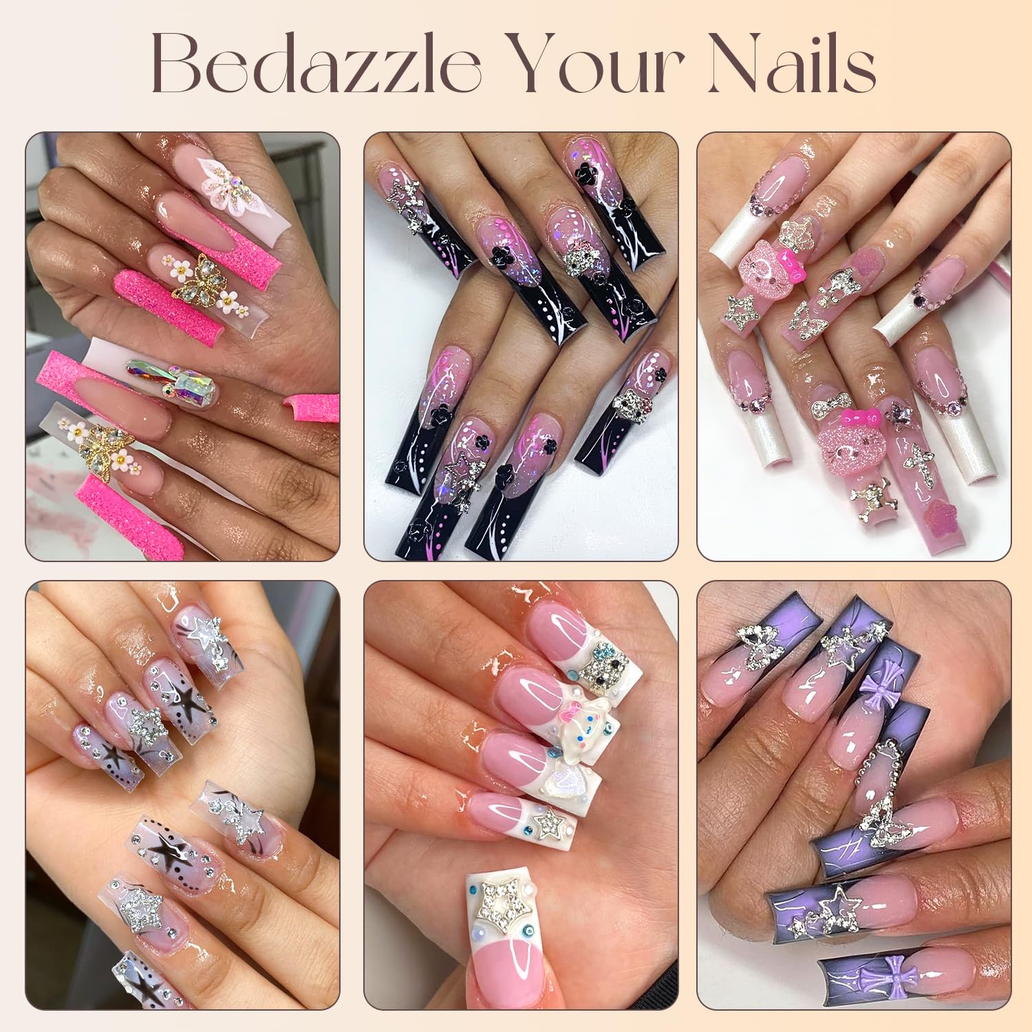 70Pcs 12 Styles 3D Nail Charms And Flatback Gems Pearl + Nail Chains, Silver Shiny Luxury Gems, Crystal Diamond Jewels Studs Wit