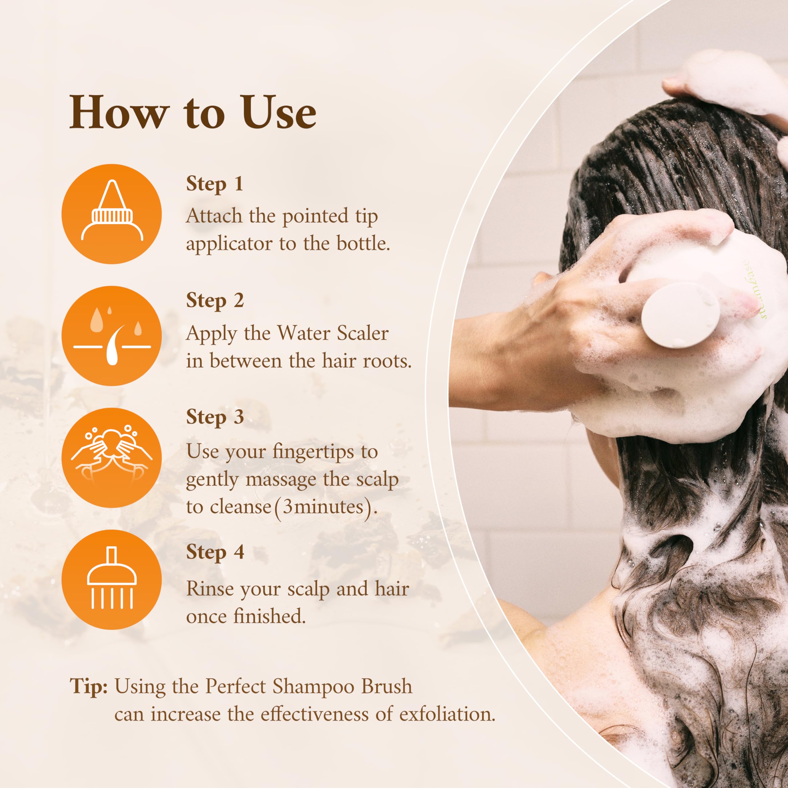 STEAMBASE Turmeric Scalp Water Scaler | Scalp Exfoliator for Itchy Dry Scalp, Thinning Hair, Buildup Remover, Treatment for Exce