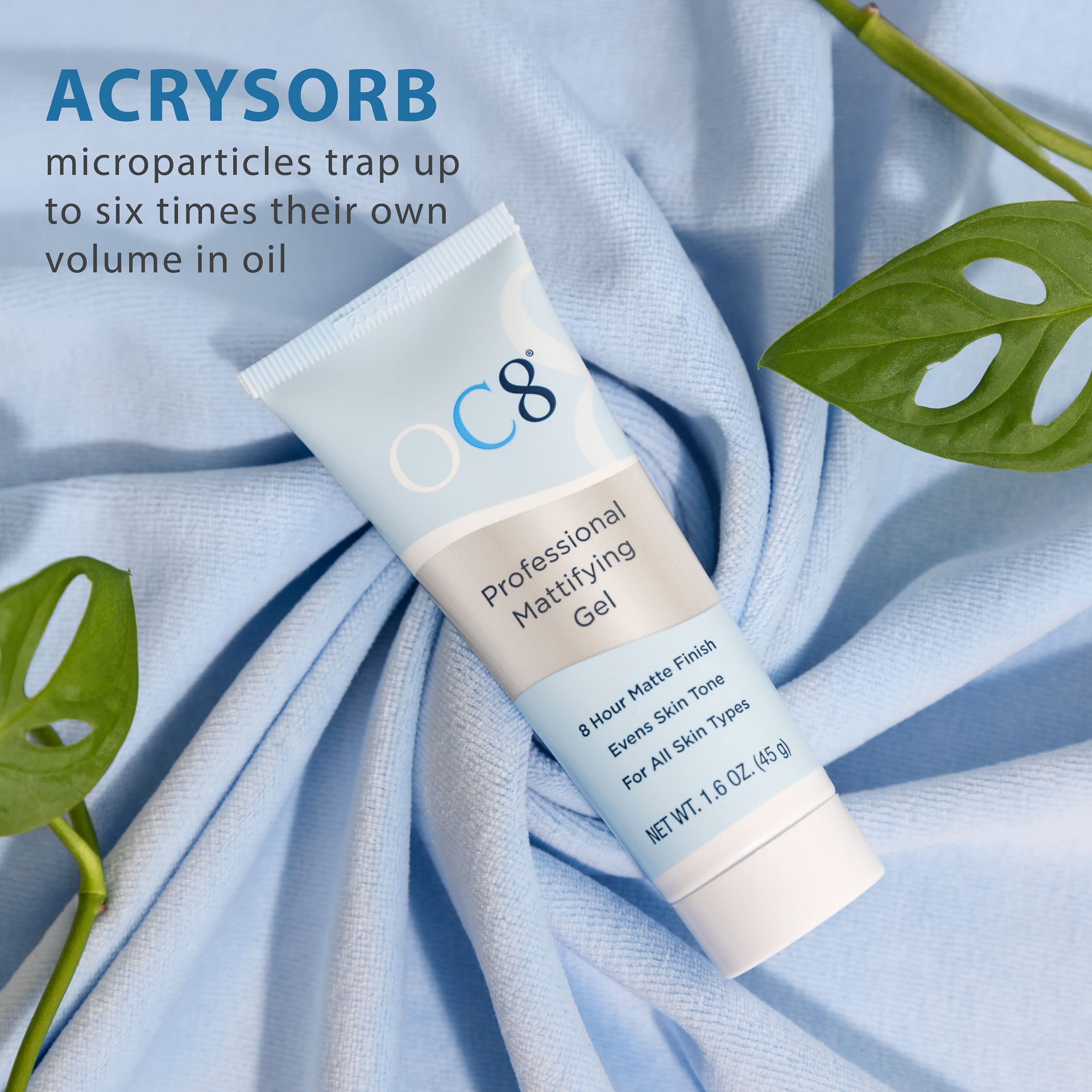 OC8 Professional Anti Shine Mattifying Gel: Oil Control Mattifier Formula for Face - Matte Finishing Gel Controls Oily Skin, Red