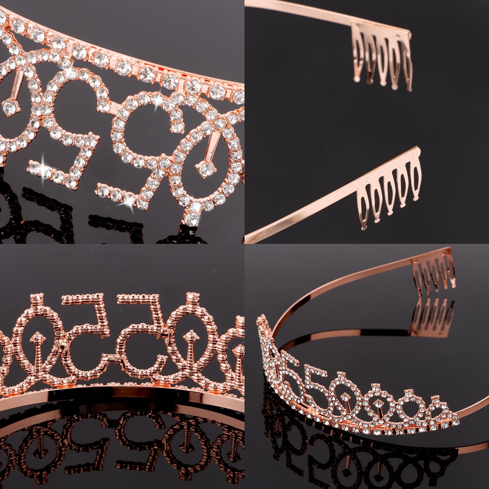 Cieher 55Th Birthday Crown + 55Th Birthday Sash + Pearl Pin Set,55 & Fabulous Birthday Sash, 55 Birthday Tiara, 55Th Birthday De