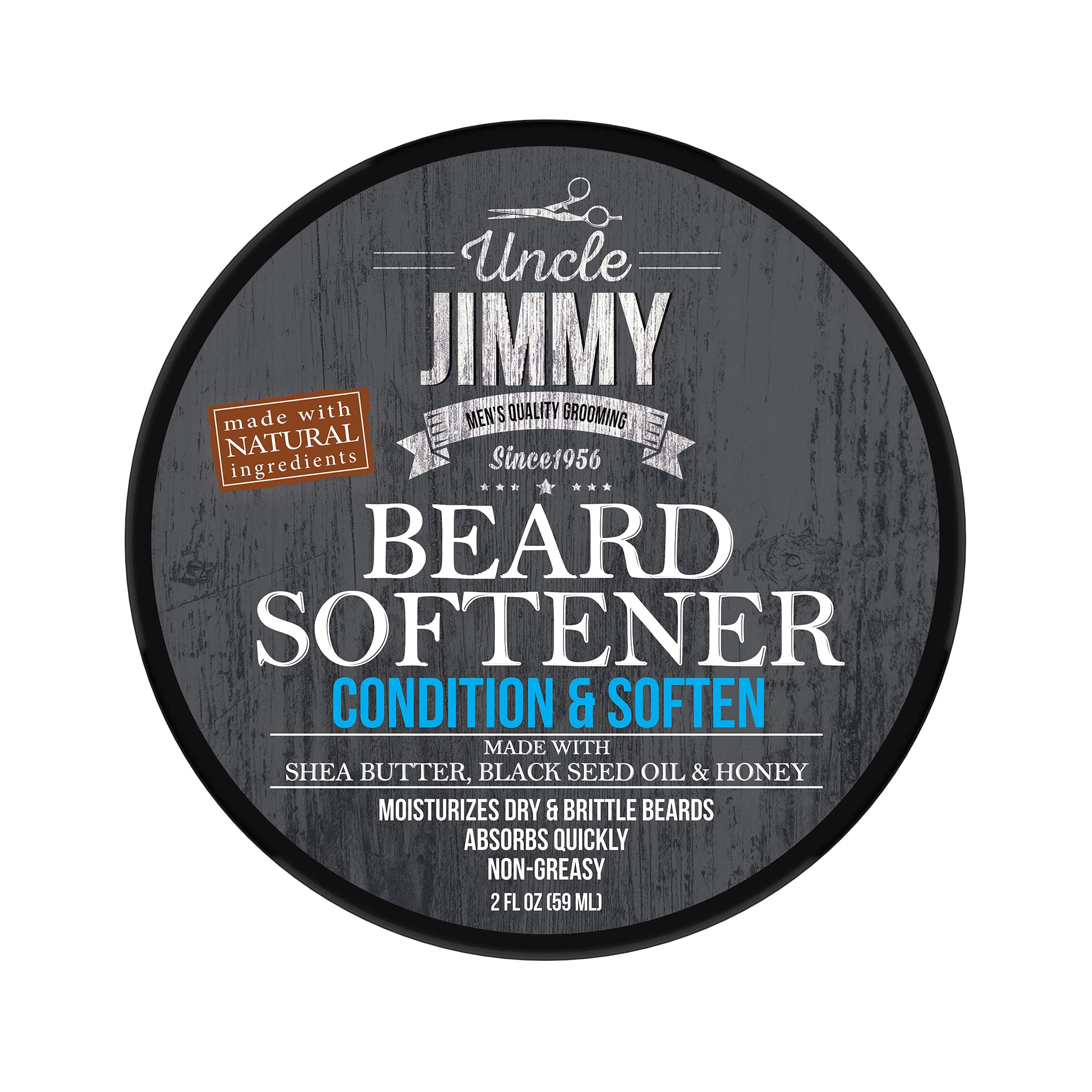 Uncle Jimmy Beard Softener, Conditioning Balm For Men | Hydrates, Smooths, Adds Shine & Tames Flyaway Hair | Made With Shea Butt