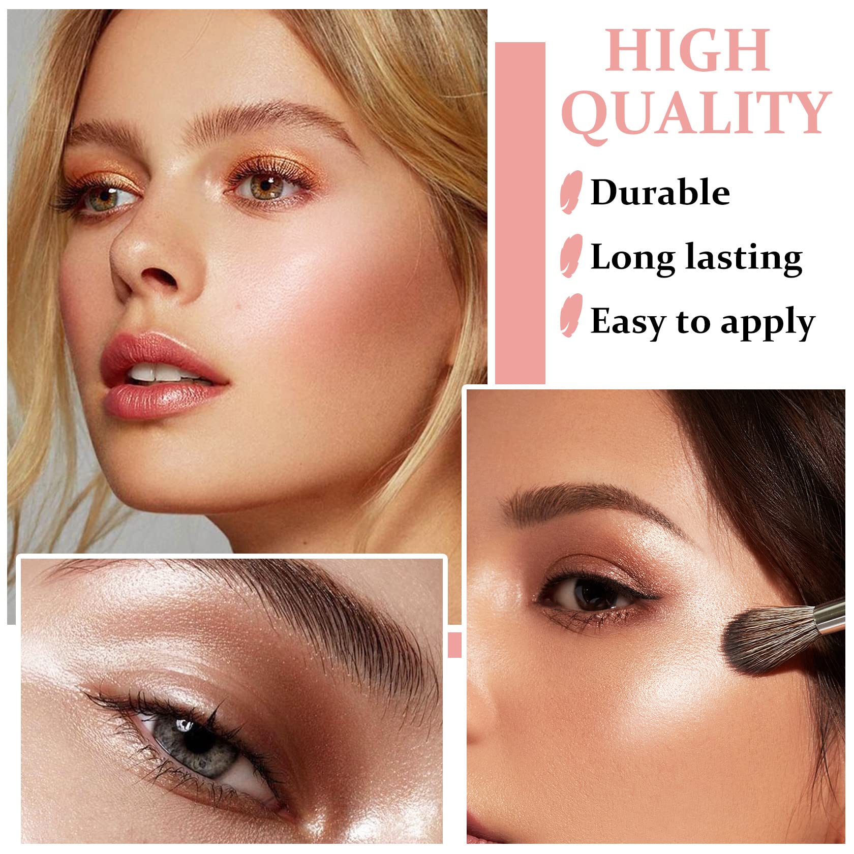 Face Glitter Highlighter Makeup Palette Shimmer Contour Powder Waterproof Long-Lasting, Brightens Face Complexion Contour Illumi