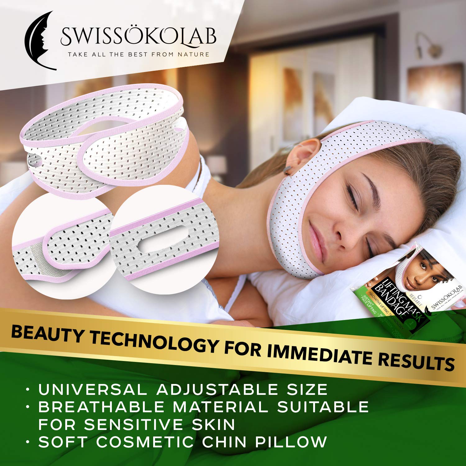 Reusable Face Slimming Strap Double Chin Reducer V Line Mask Chin Up Patch Chin Mask V Up Contour Tightening Firming Face Lift T