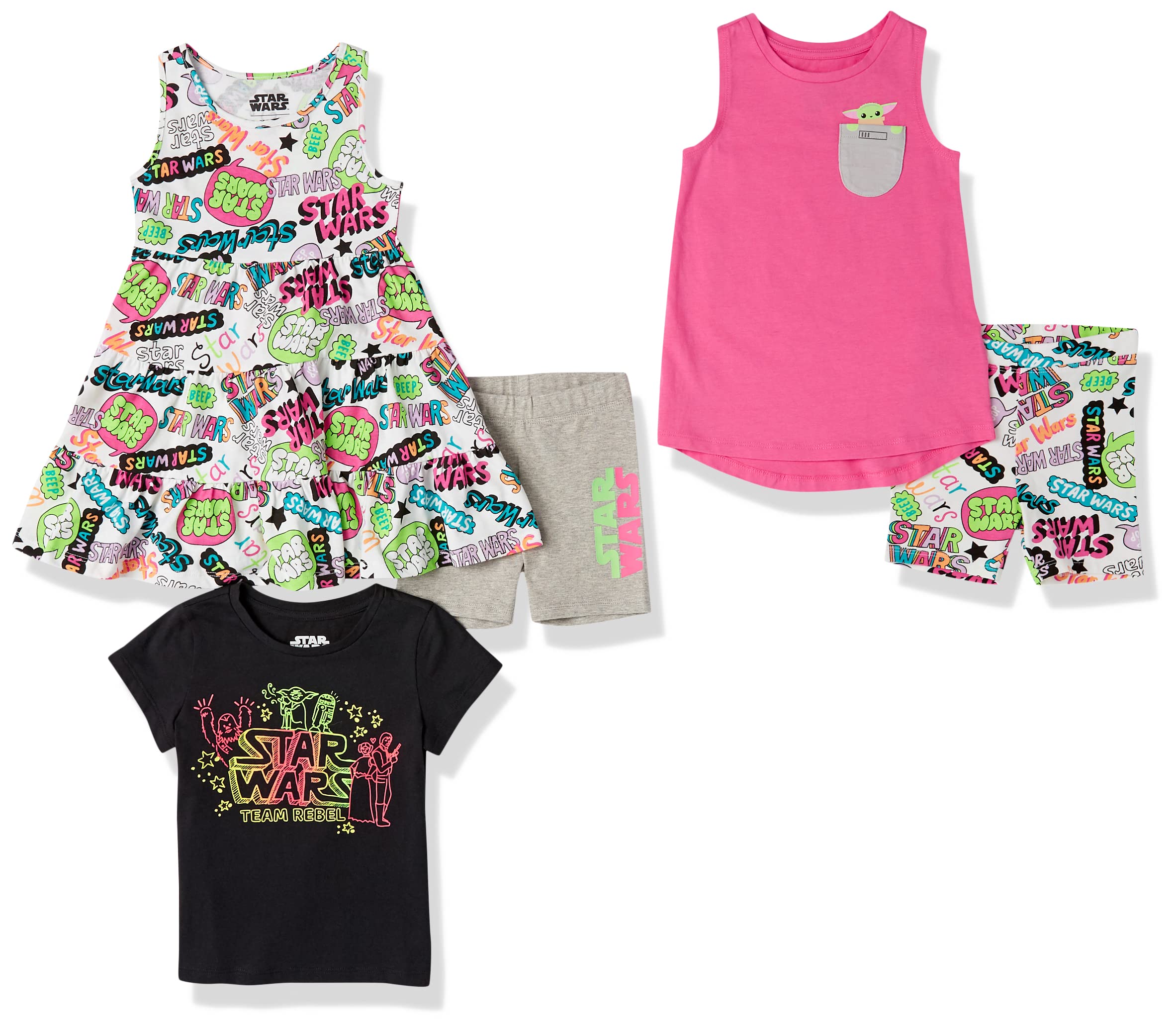 Amazon Essentials Disney  Marvel Frozen  Princess girls Mix-and-Match Outfit Sets (Previously Spotted Zebra), Star Wars Rebel, X
