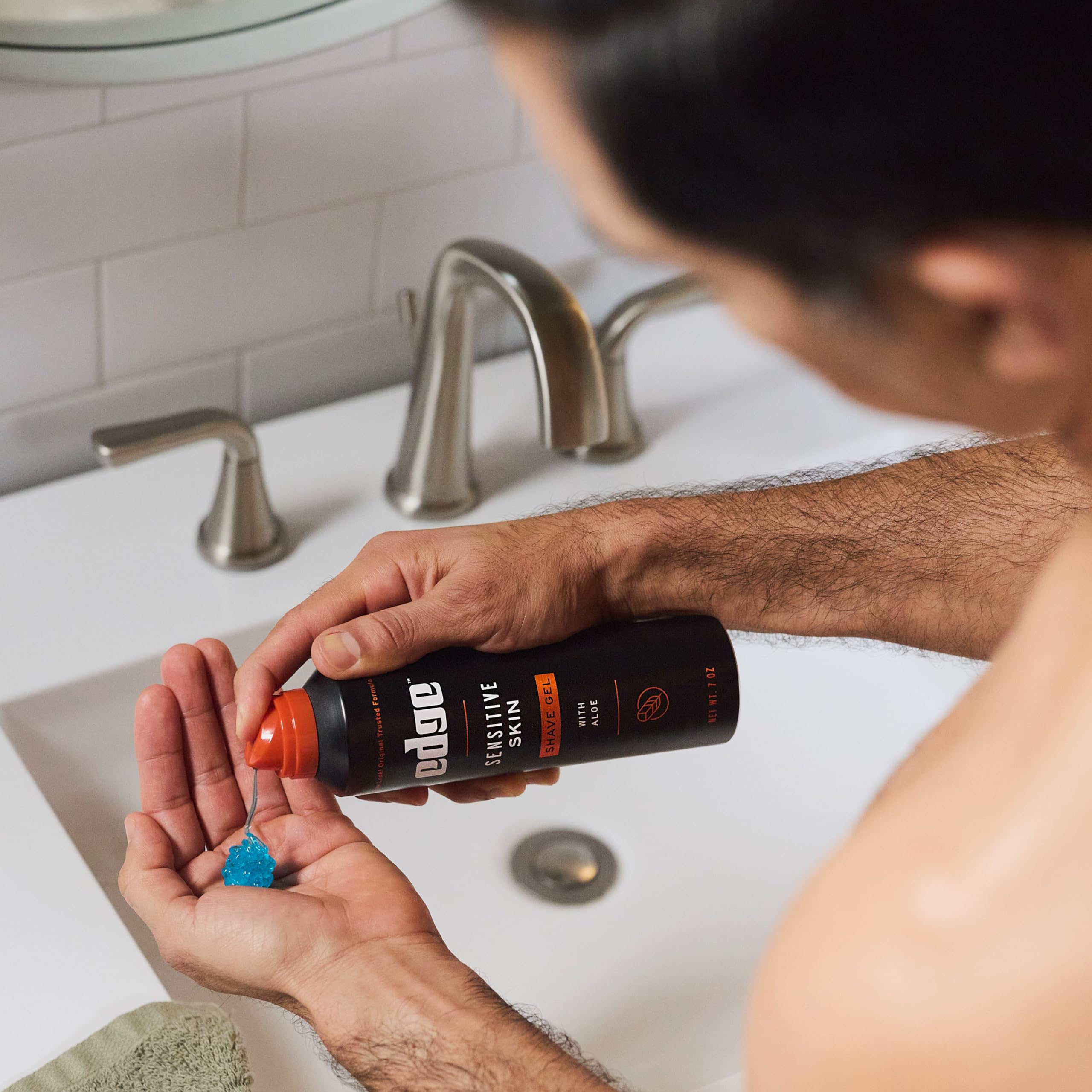 Edge Shave Gel for Men, Sensitive Skin with Aloe, (6 Pack) - Shaving Gel For Men That Moisturizes, Protects and Soothes To Help