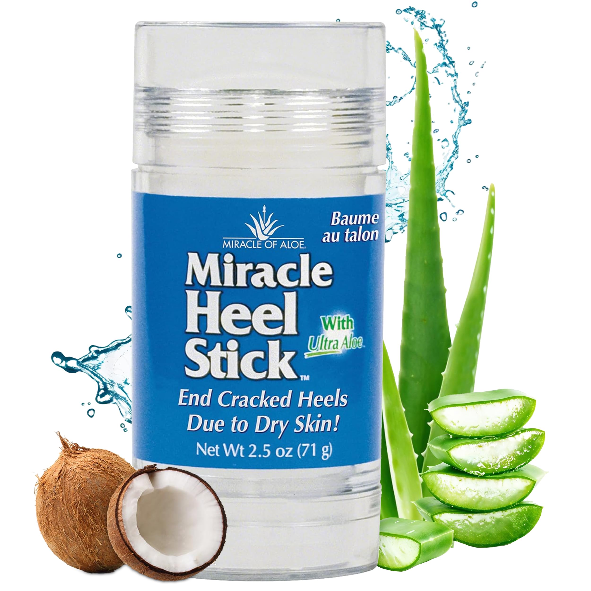 Miracle Of Aloes Miracle Heel Stick - Quick Relief For Rough, Dry, Cracked Heels - Intensive Therapeutic Balm For Severe Dry Fee