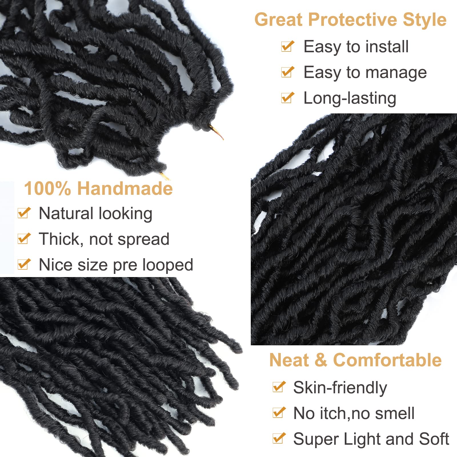 Faux Locs Crochet Hair Soft Locs 24 Inch 7 Packs Crochet Locs Pre looped Natural Butterfly Locs Crochet Hair For Women (24 Inch