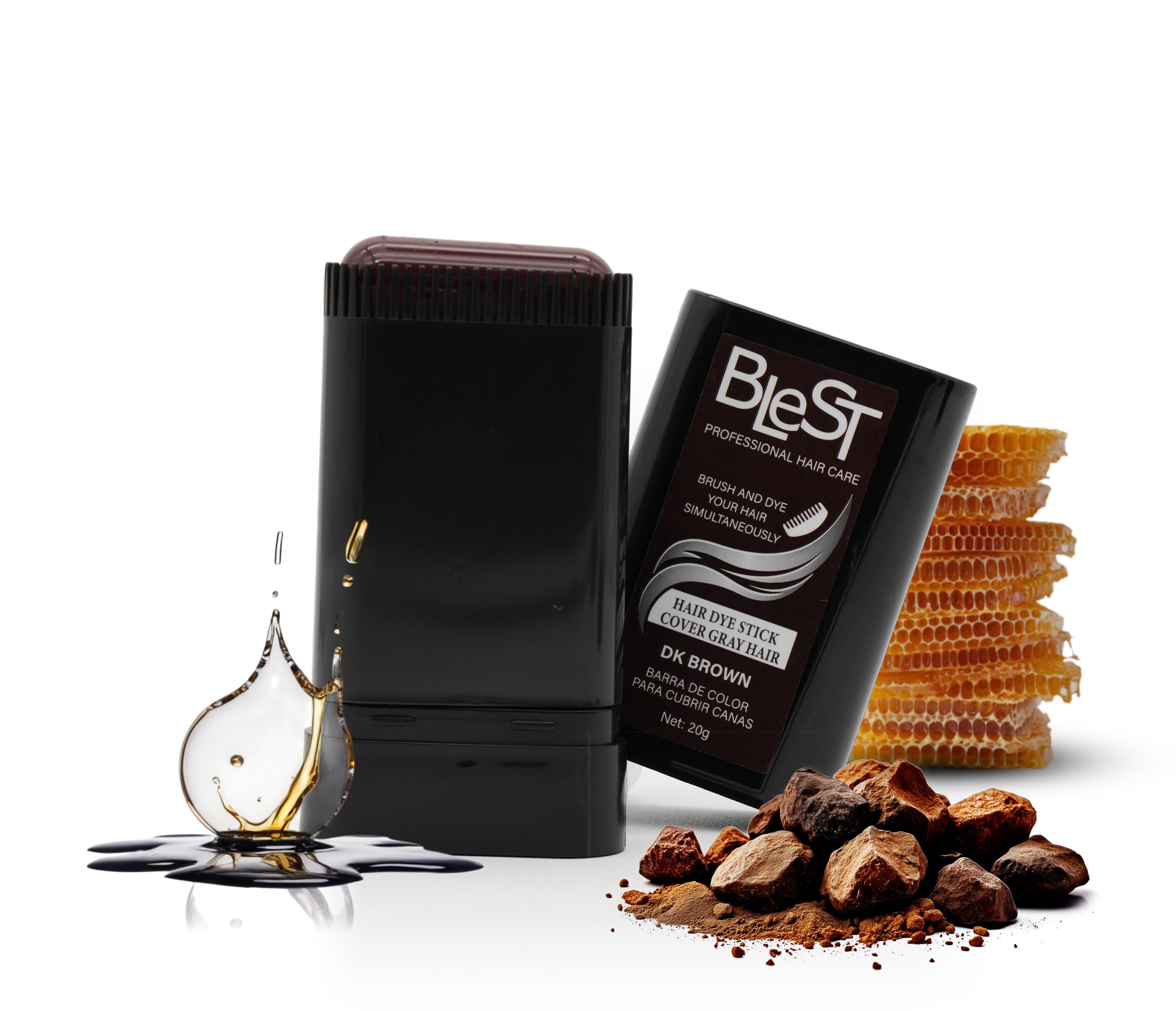 BLEST PROFESSIONAL Root Touch Up for Gray Coverage  Dark Brown Temporary Color  Easy Concealer for Regrowth and Roots  20g Qu