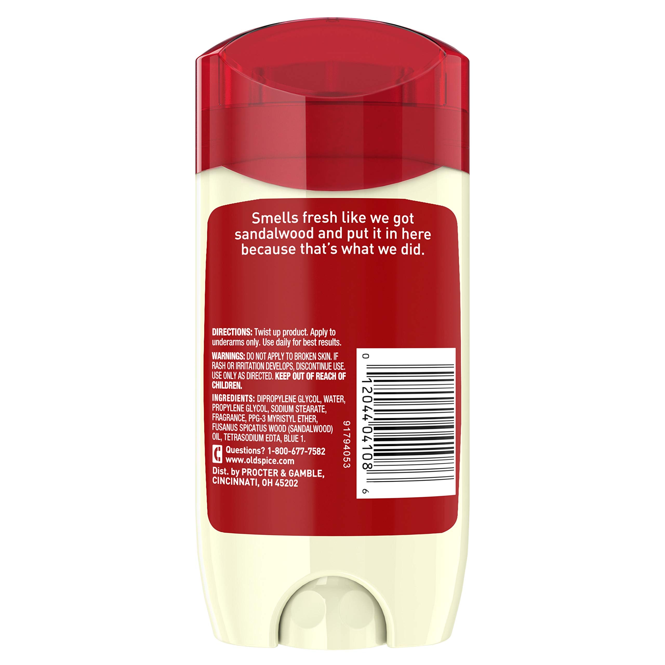 Old Spice Aluminum Free Deodorant for Men, Timber with Sandalwood Scent, 3 oz, (Pack of 3)