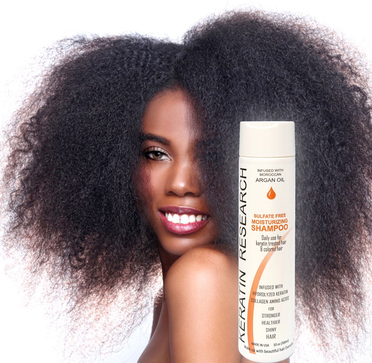 Argan Oil Shampoo Sulfate Free 10oz with Argan Oil, Jojoba Oil, Collagen Amino Acids, Keratin Color Safe for Men Women All Types