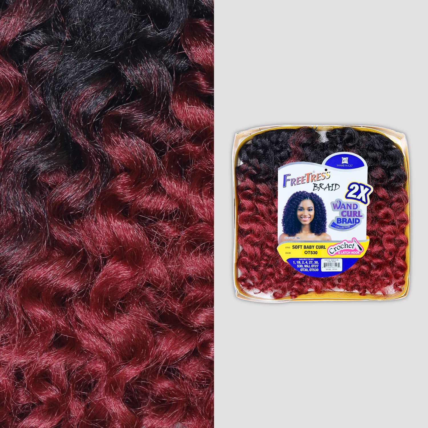 Freetress 2X Wand Curl Braid Soft Baby Curl (1B)