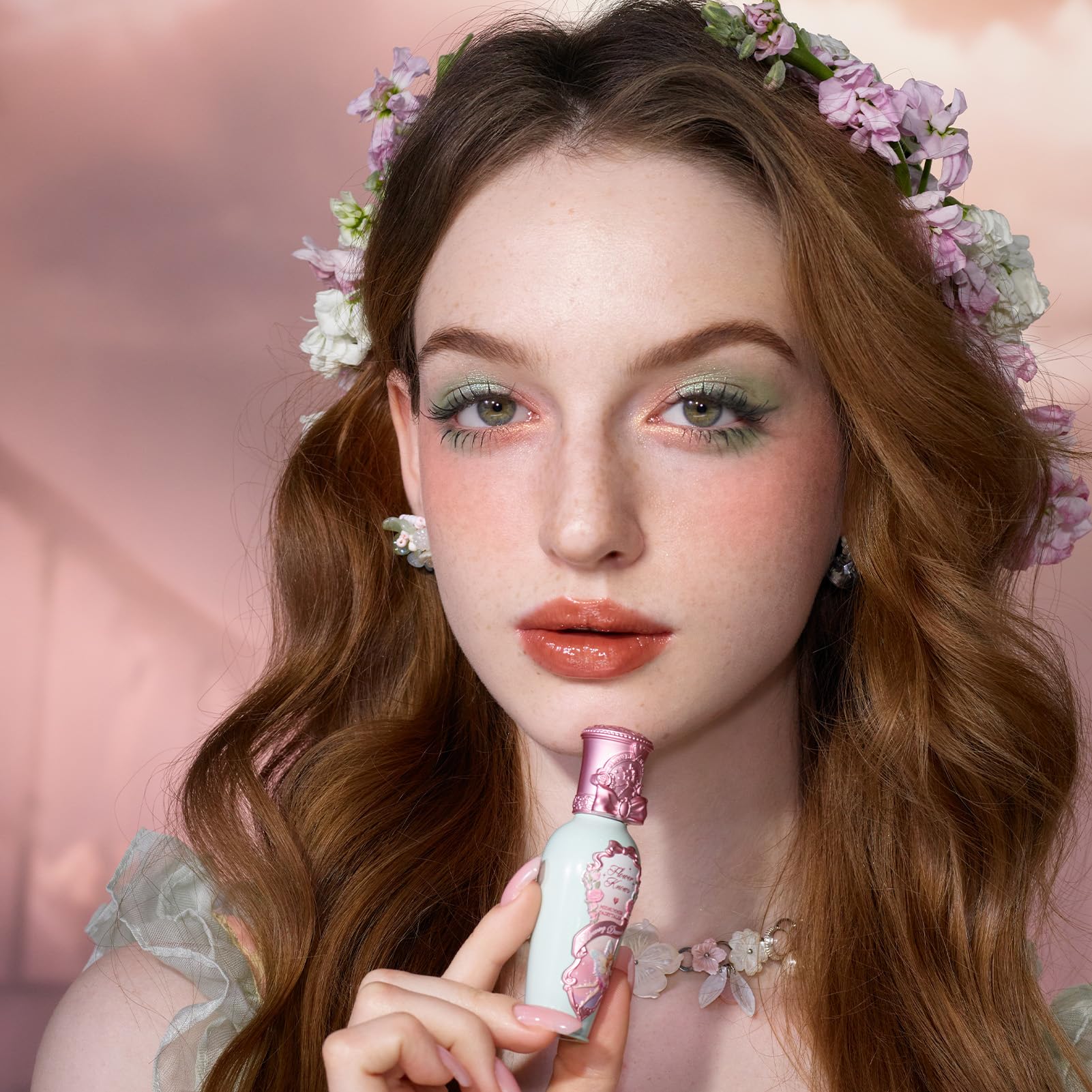 Flower Knows Midsummer Fairytales Lip Gloss-Glowy Moisturizing Coating Lip Lacquer-Hydrating Tinted Lip Oil For Girls&Women-Vega