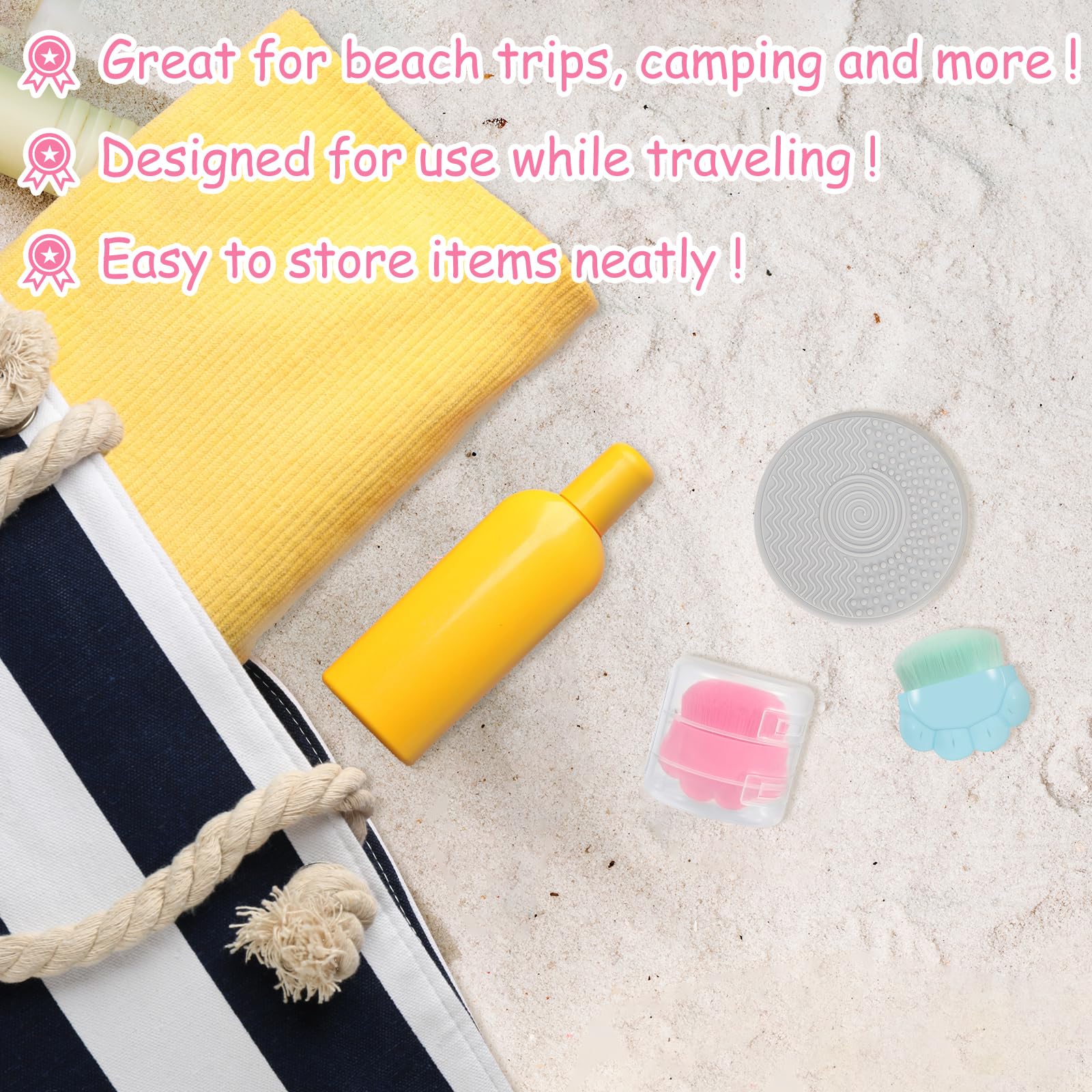 2 Pack Kids Sunscreen Applicator,Sunblock Buddy Brush With Protective Case,Sun Lotion Applicator Sun Cream Brush Set With Brush