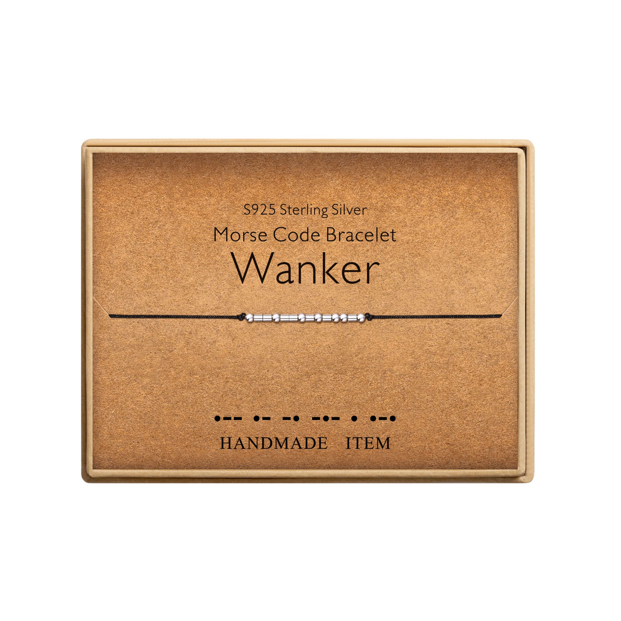 KGBNCIE Inspirational Gifts for Women, Morse Code Funny Gifts Bracelets for Women, Morse Code Bracelets Friend Gifts (53 Wanker)