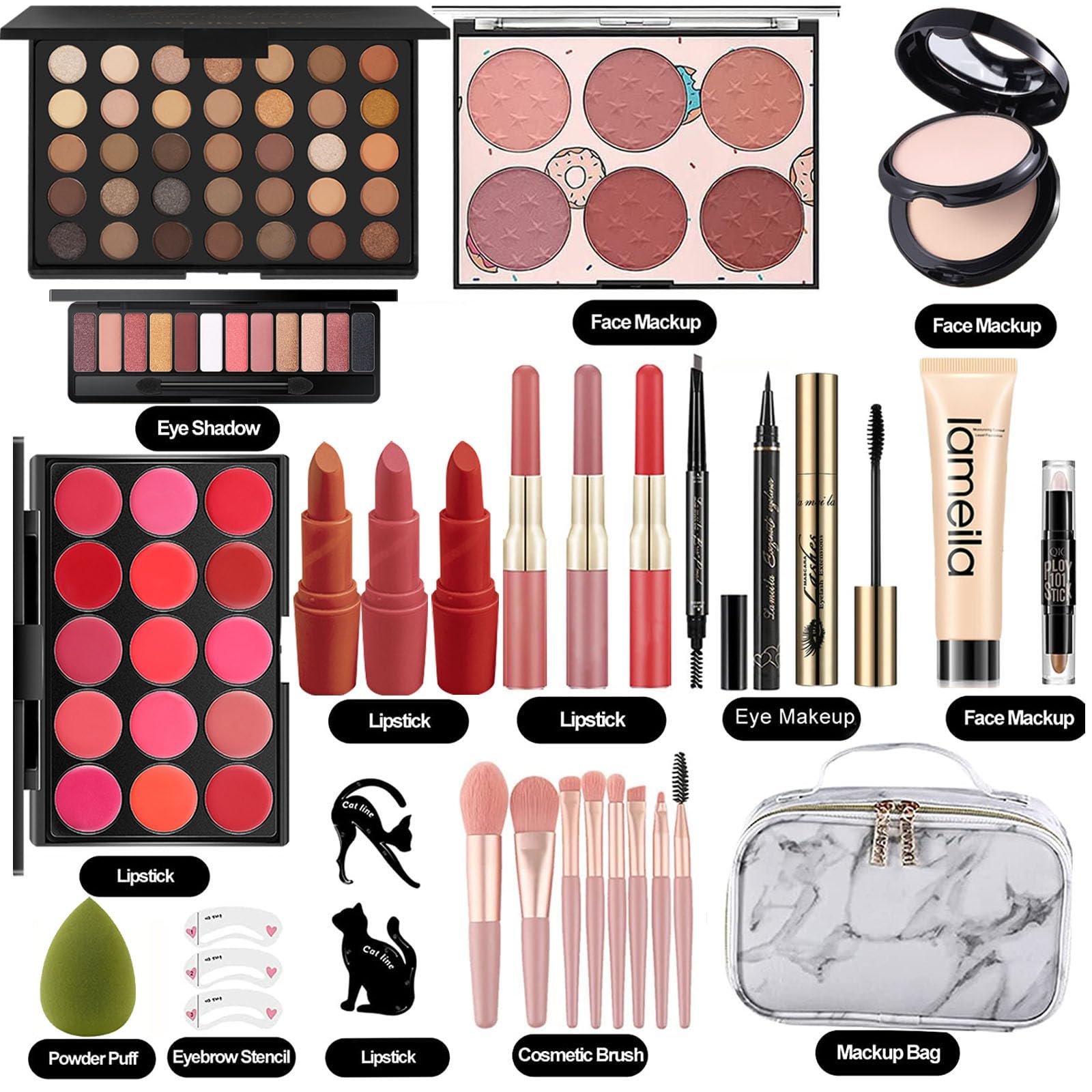 Miss Rose M All In One Makeup Kit, Makeup Kit For Women Full Kit,Multipurpose Women'S Cosmetics Set,Beginners And Professionals