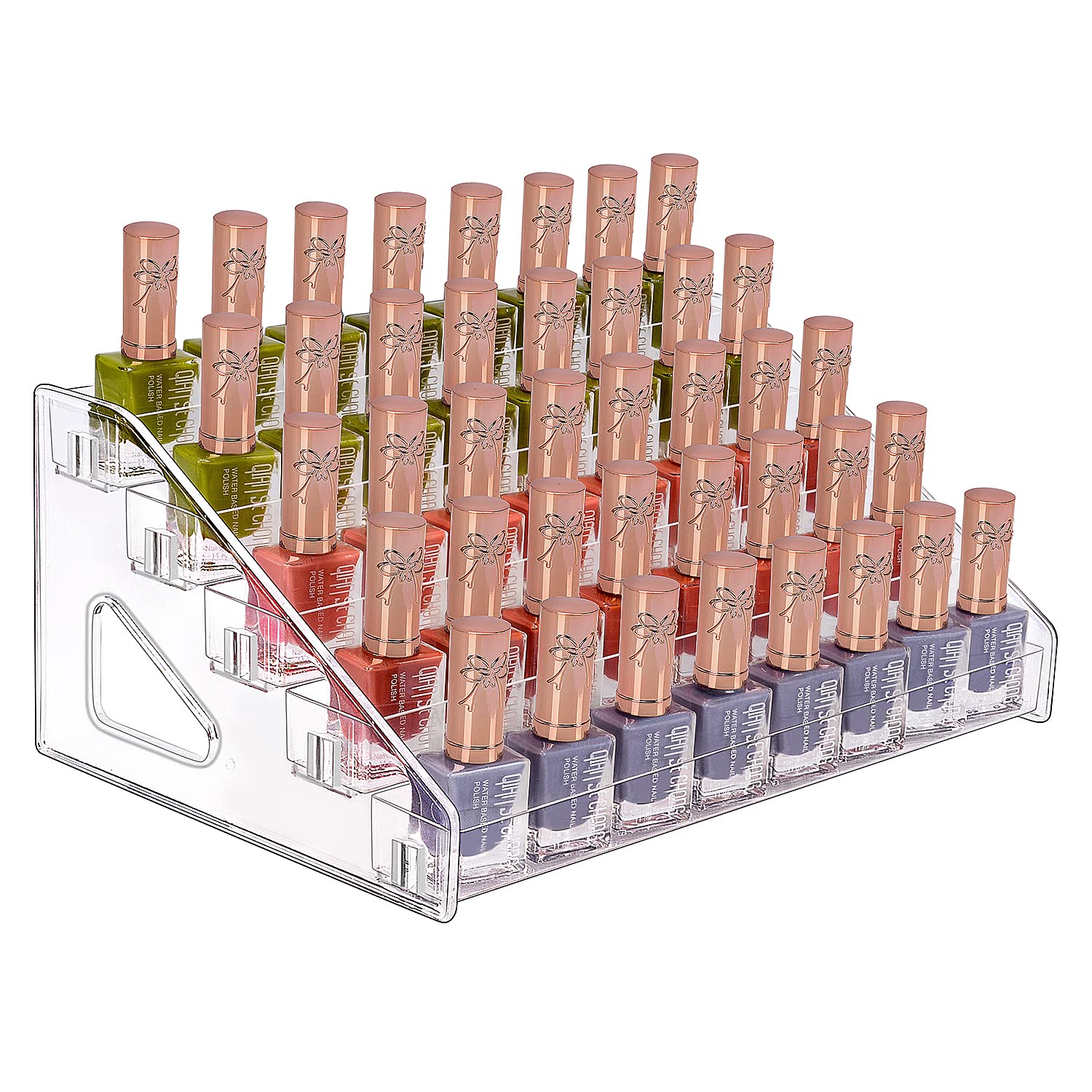 JessLab Nail Polish Organizer Sunglass Organizer, 5-Tier Clear Acrylic Acrylic Display Rack Eyeglasses Storage Essential Oil Hol