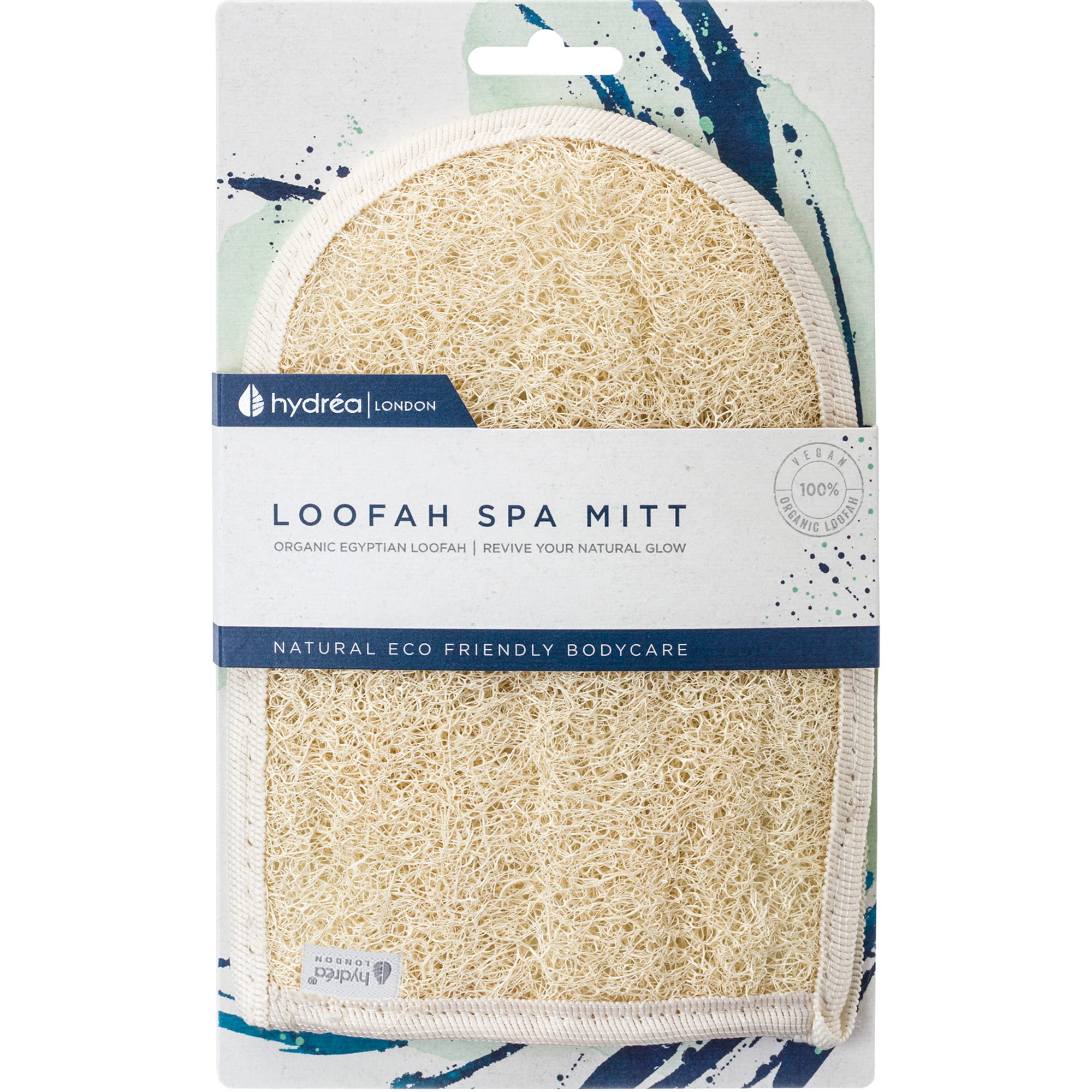 Hydrea London Exfoliating Glove - Organic Egyptian Shower Loofah & Dual-Sided Face Mitt Exfoliator - Body Scrubber For Men & Wom