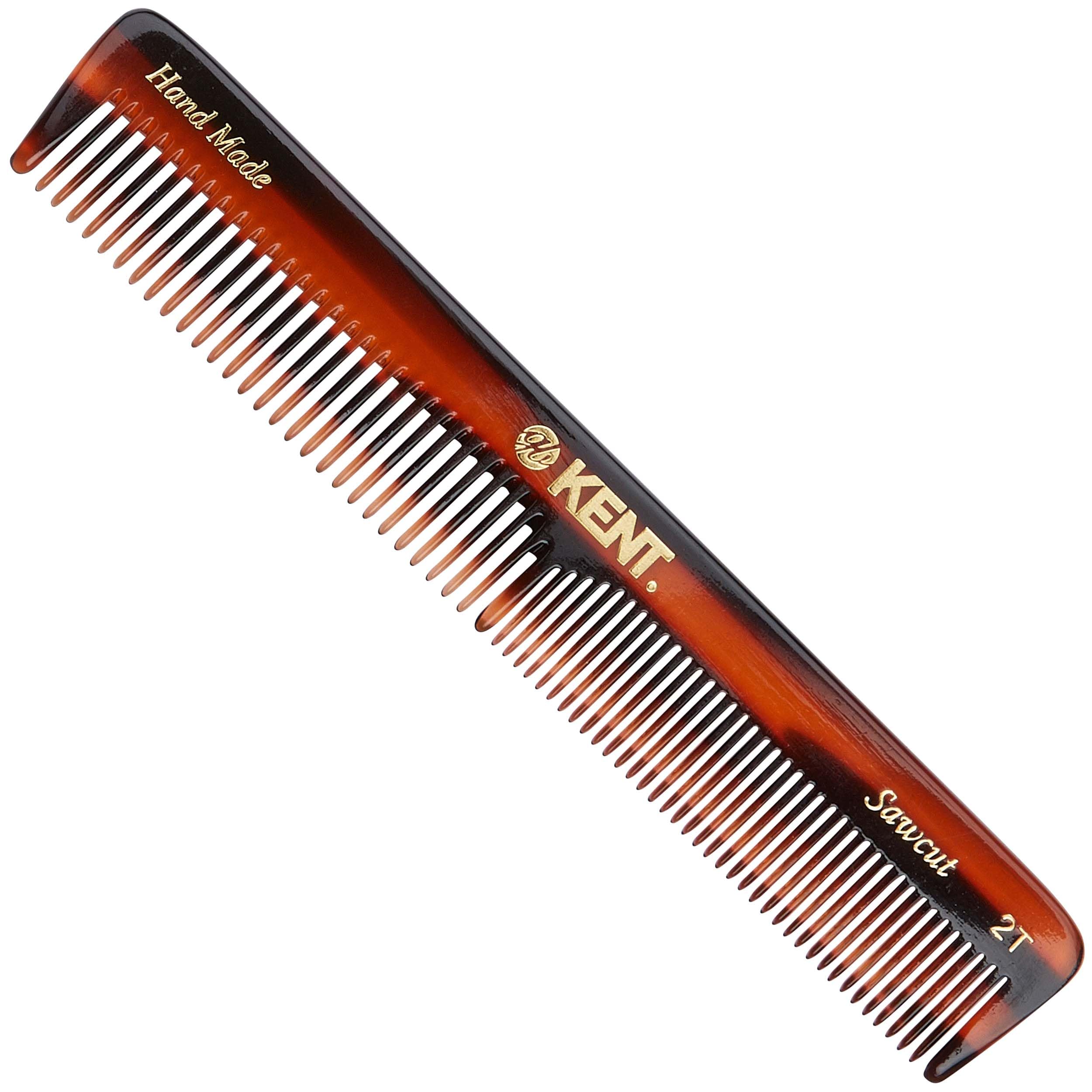 Kent 2T 6 Inch Double Tooth Hair Dressing Comb, Fine and Wide Tooth Dresser Comb For Hair, Beard and Mustache, Coarse and Fine H