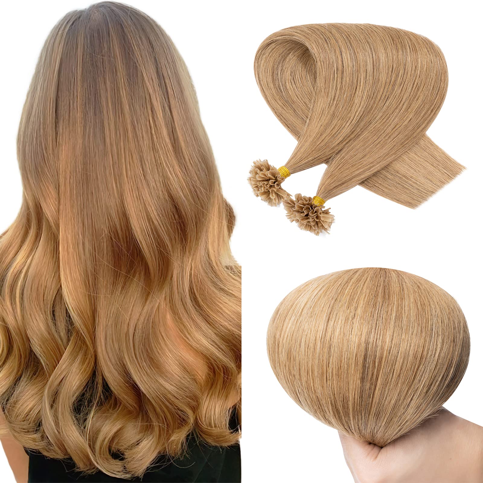 Pre Bonded U Tip Hair Extensions Human Hair 100 Strands Keratin Fushion Nail Tip Human Hair Extensions 100% Real Remy Hair Silky