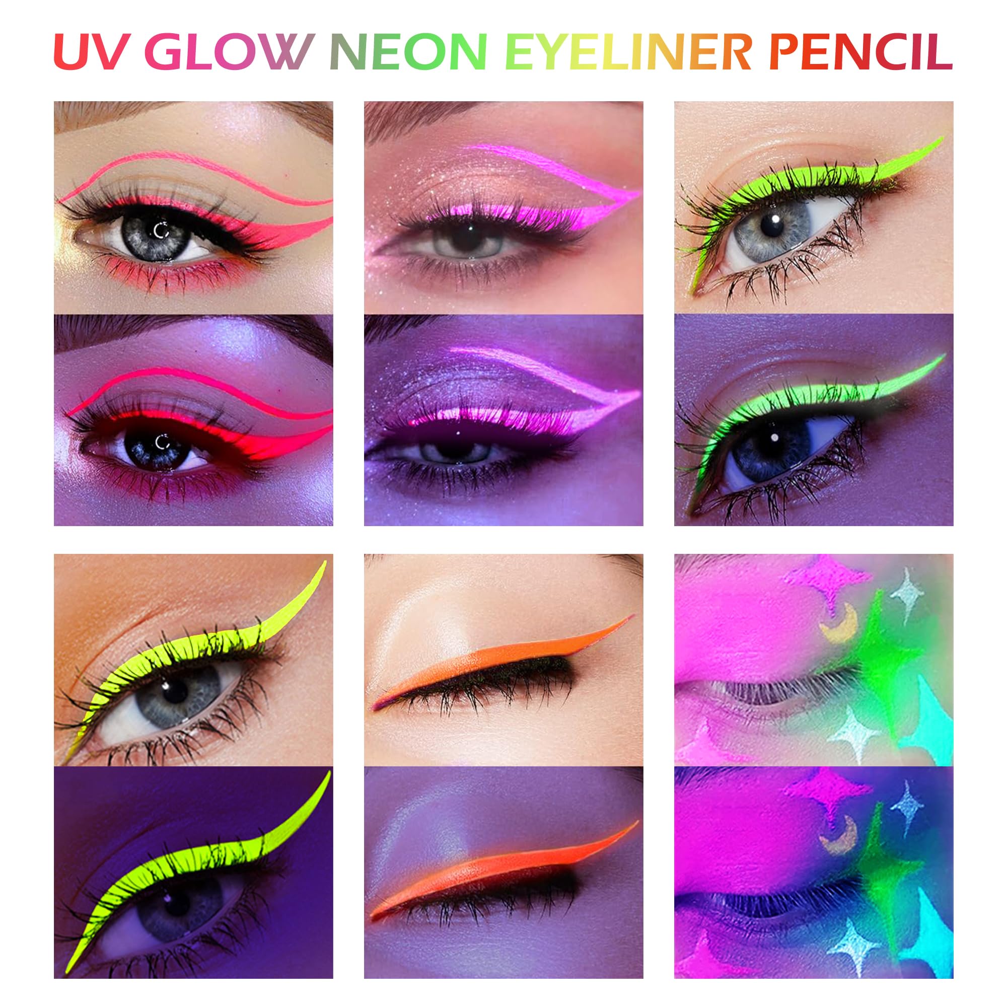 Liquid Colored Eyeliner Set,6Pcs Matte Waterline Eye Liner Pencils Makeup Face Paint,Eye Liner Waterproof Smudgeproof,Long Lasti